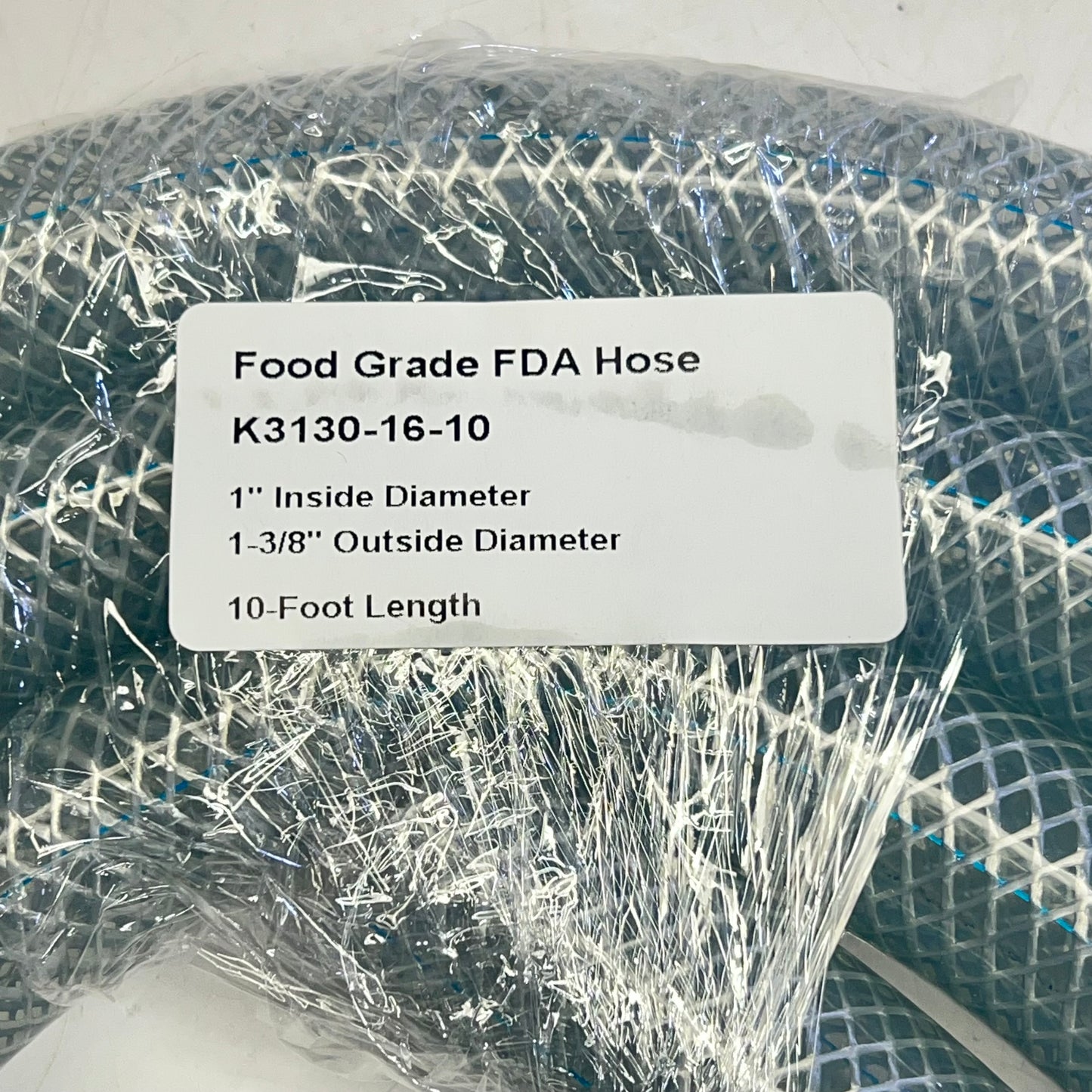 KURI TEC Food Grade FDA Hose Clear Braid  1" ID 1-3/8" OD 10' K3130-16-10