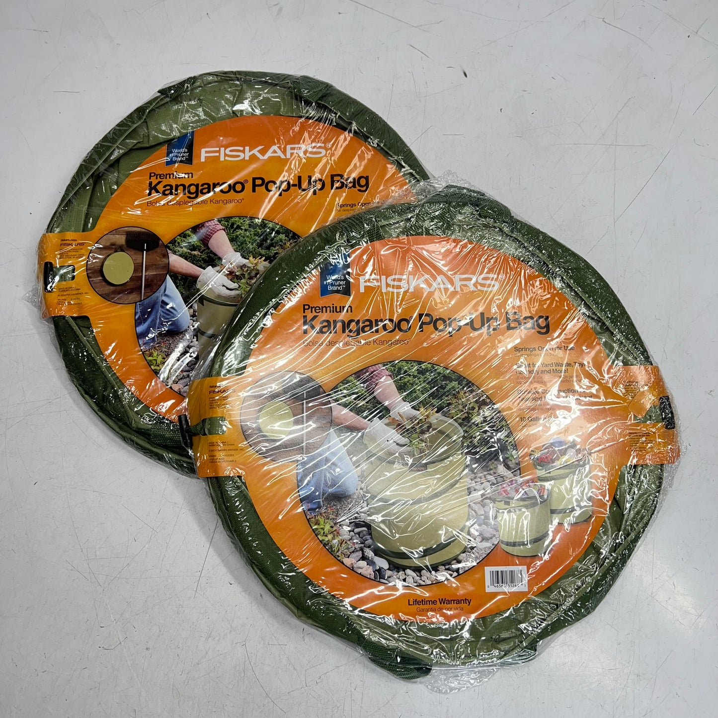 FISKARS (2 PACK) Premium Kangaroo Pop-up Bag  10 Gallon Forest Green 94046974J