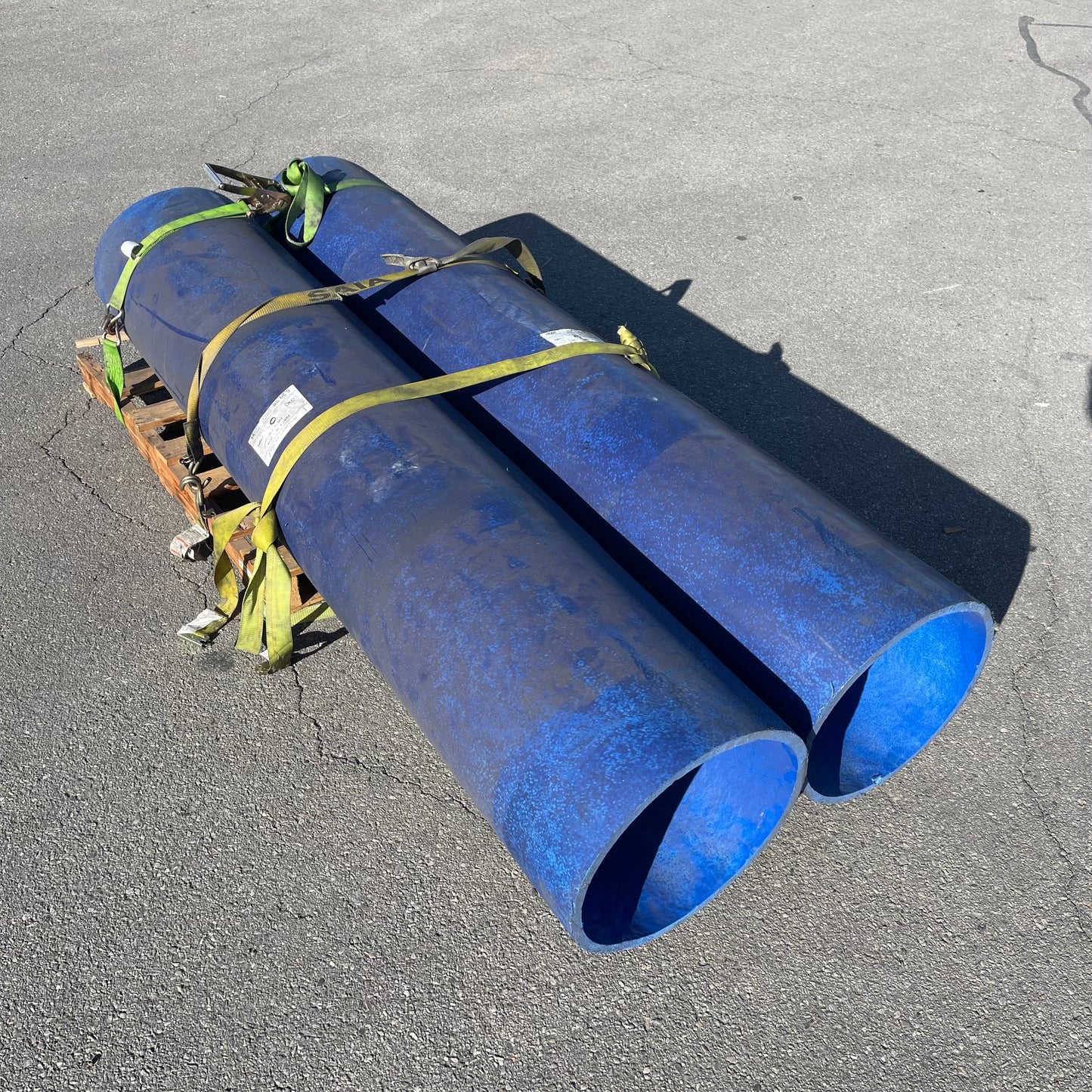 ZA@ Pallet of BLUE DUCT High-Density Polyethylene Air Duct 90” x 16” 16-2510 (AS-IS)