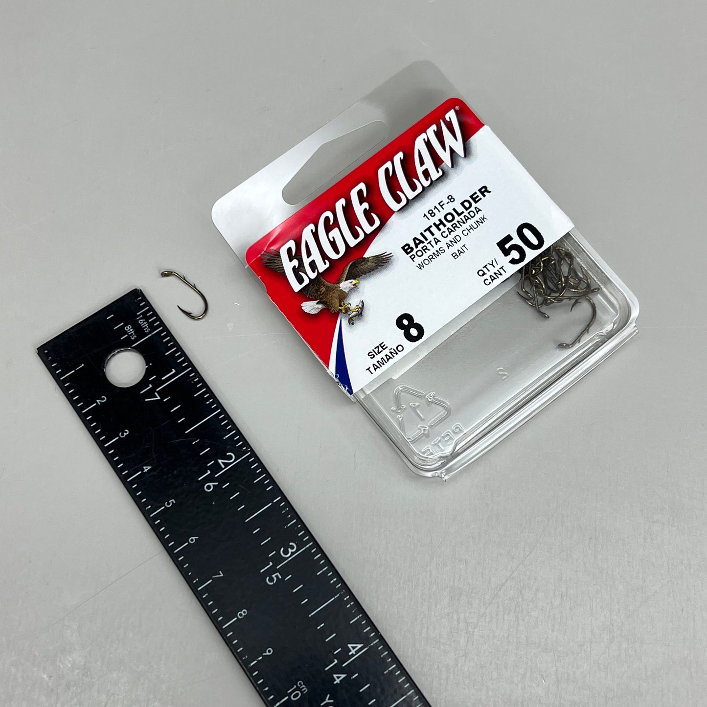 EAGLE CLAW (2 PACK) Down eye 2-Slice Offset Hooks Bronze #8 50pc 181F-8