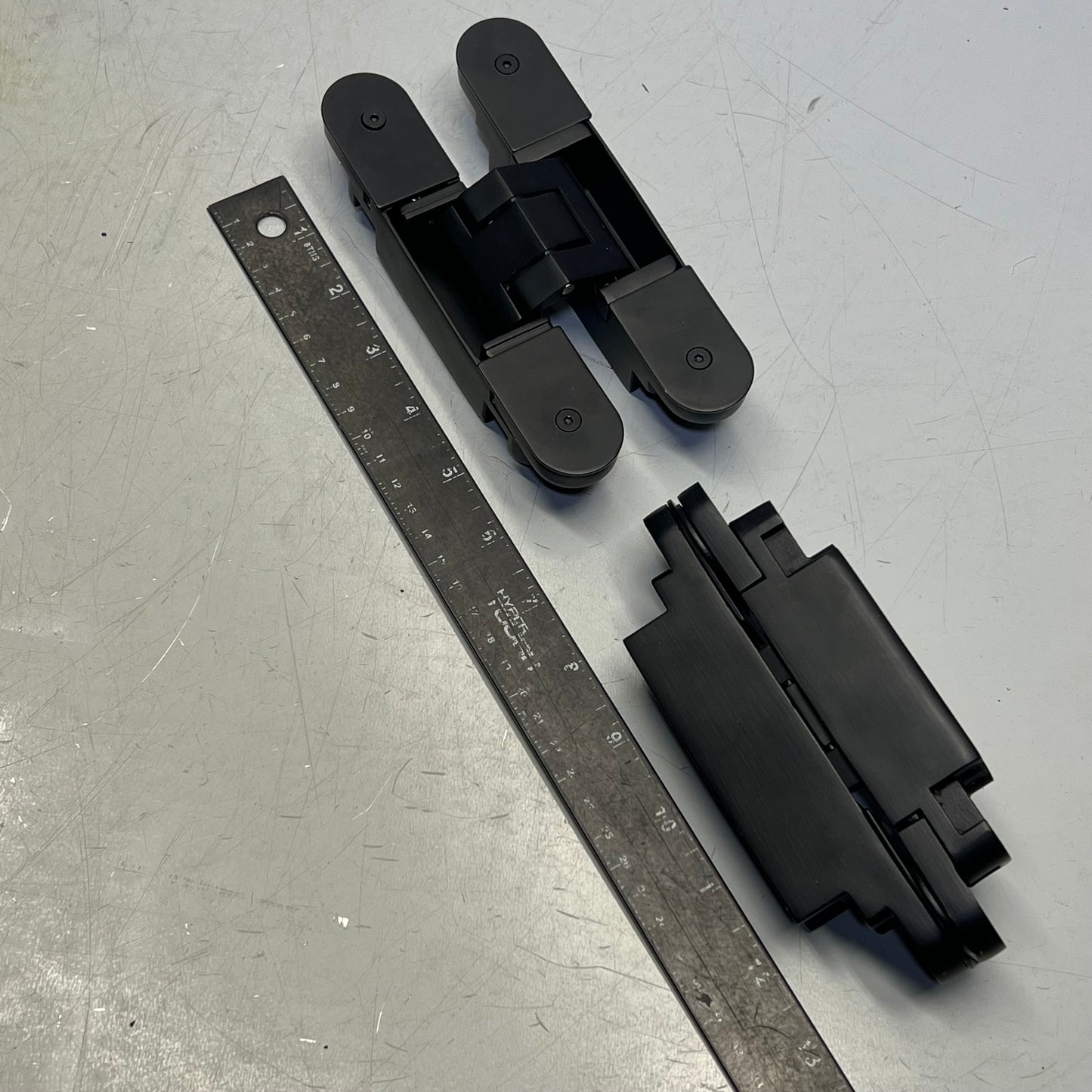 (2 PACK) Invisible Door Hinge Concealed Heavy Duty 6" L x 2.5" W Matte Black