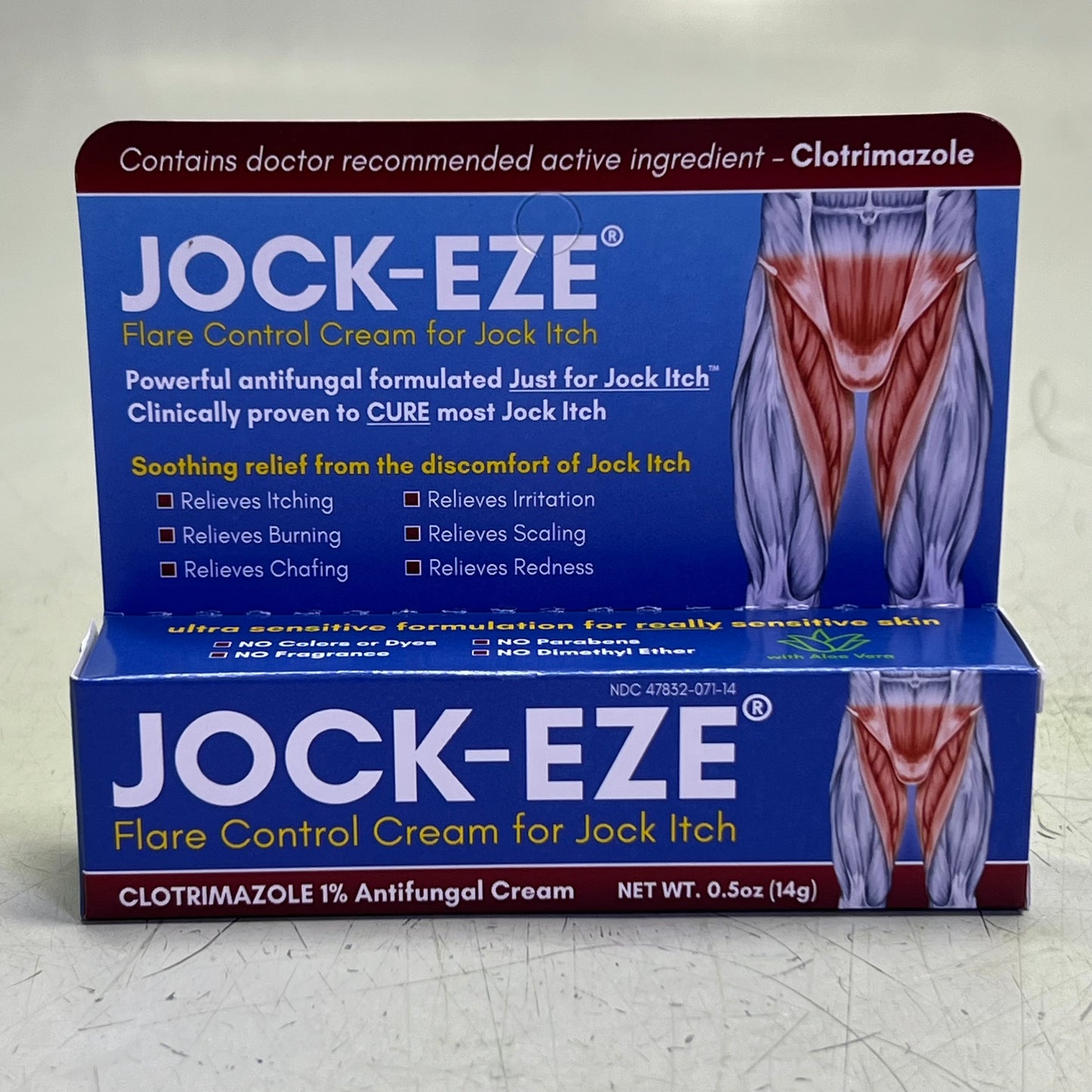 JOCK-EZE Clotrimazole 1% Flare Control Cream 0.5 oz Just for Jock Itch