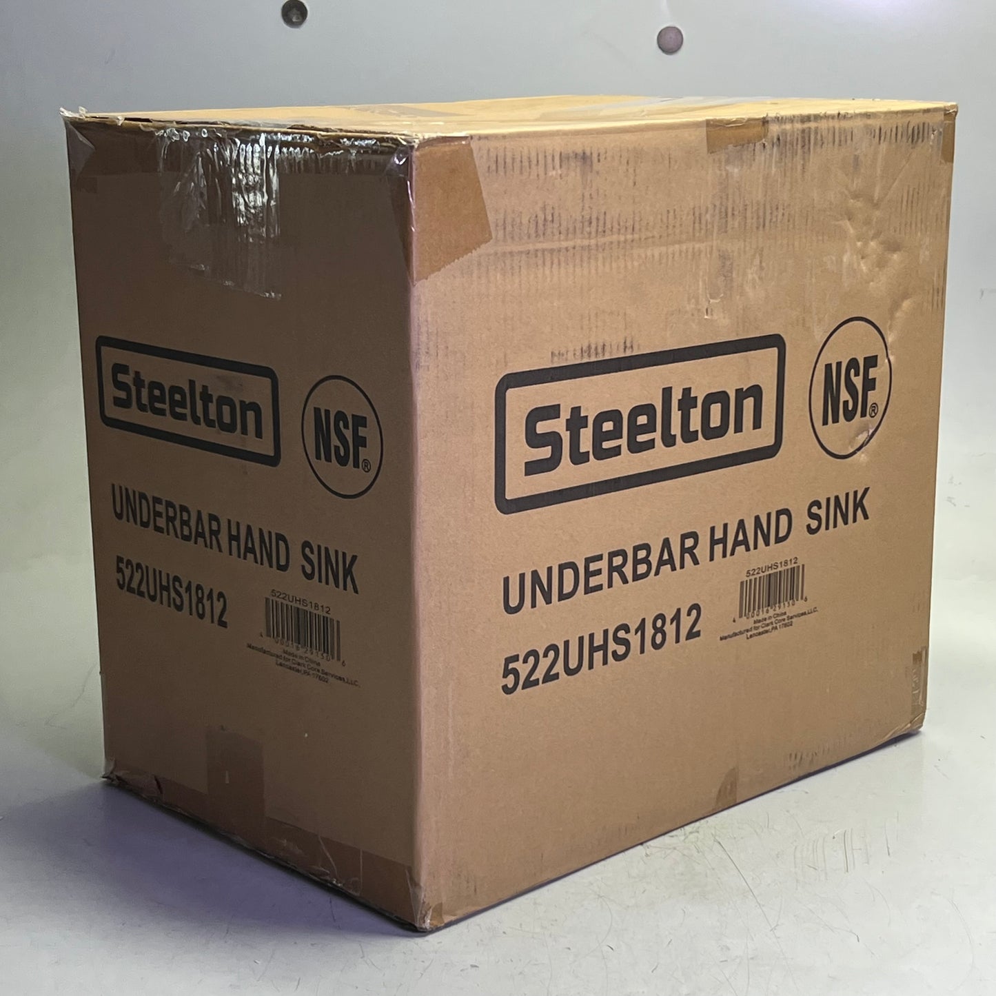 STEELTON 1 Bowl Underbar Hand Sink Sz 12"W x 18"L 522UHS1812