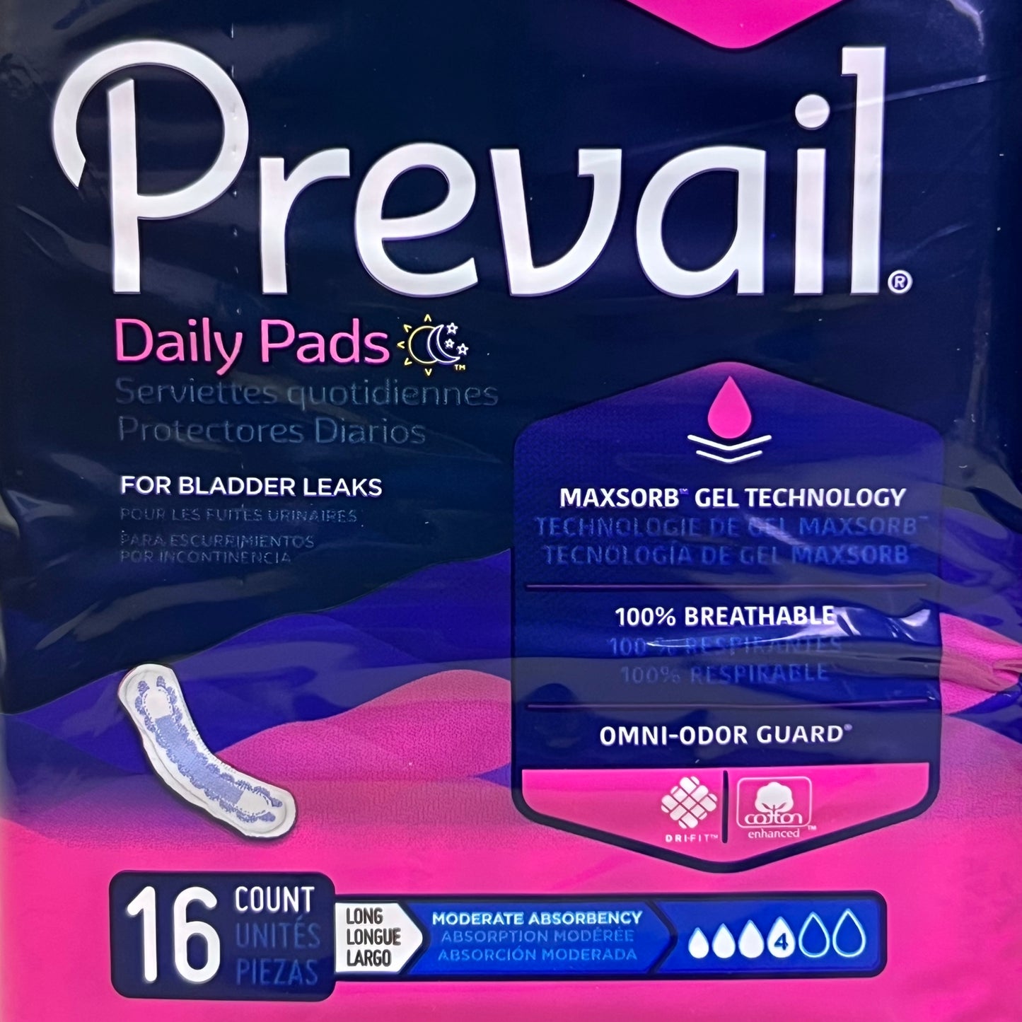 PREVAIL (144 Count) Daily Pads L White BC-013