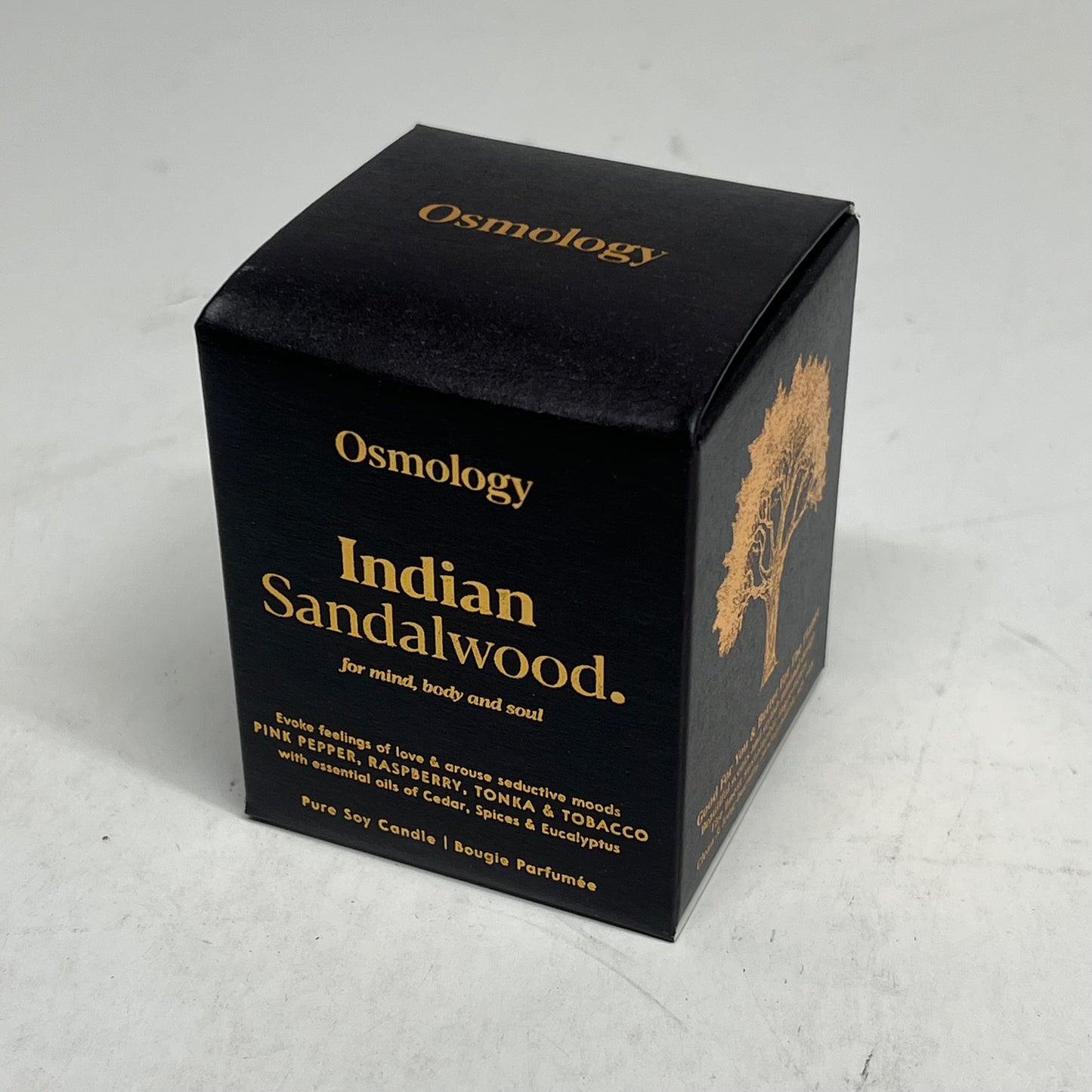 OSMOLOGY (2 PACK) Indian Sandalwood Candle 15 hr Burn 2.5 oz Grey OSM0168
