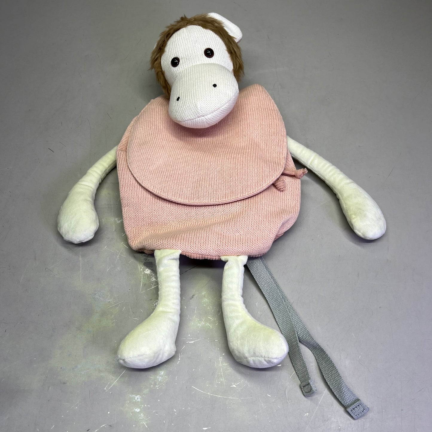 CROCHETTS Mochila Monito Kids Backpack 100% Natural Hypoallergenic Cotton Pink