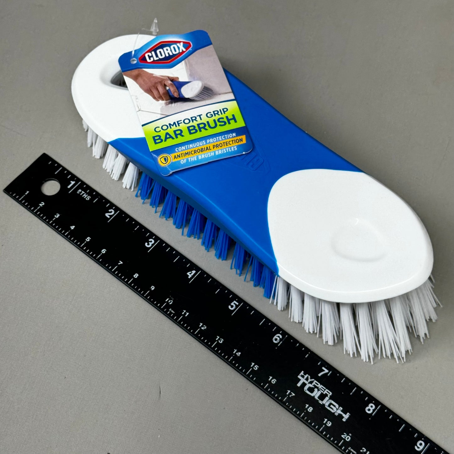 CLOROX (3 PACK!) Comfort Grip Bar Brush 8" x 2" Blue/White 622118