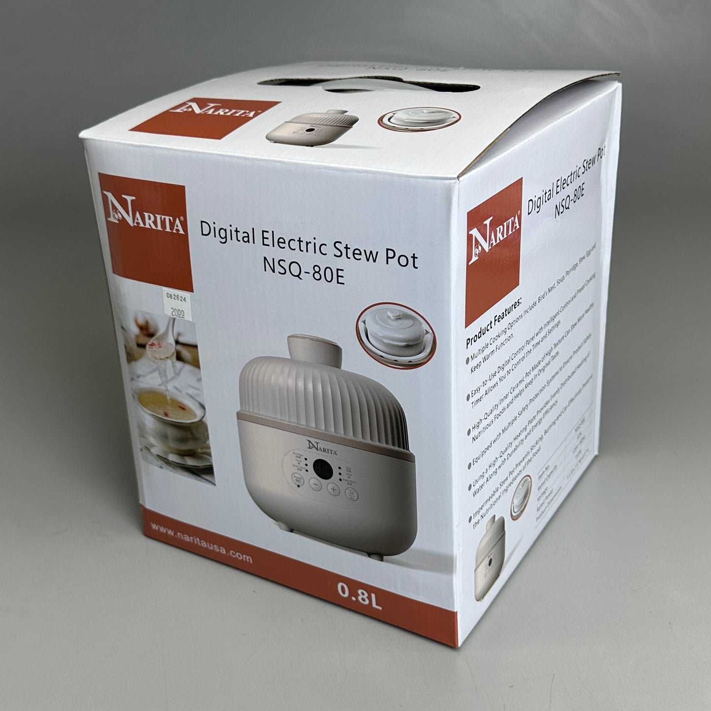 NARITA Digital Electric Stew Pot 0.8L Beige NSQ-80E