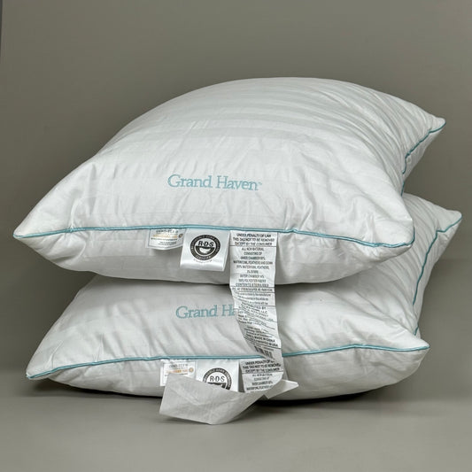 ZA@ GRAND HAVEN (2 PACK) Down Feather Pillow Standard/Queen White 1669888 AS-IS