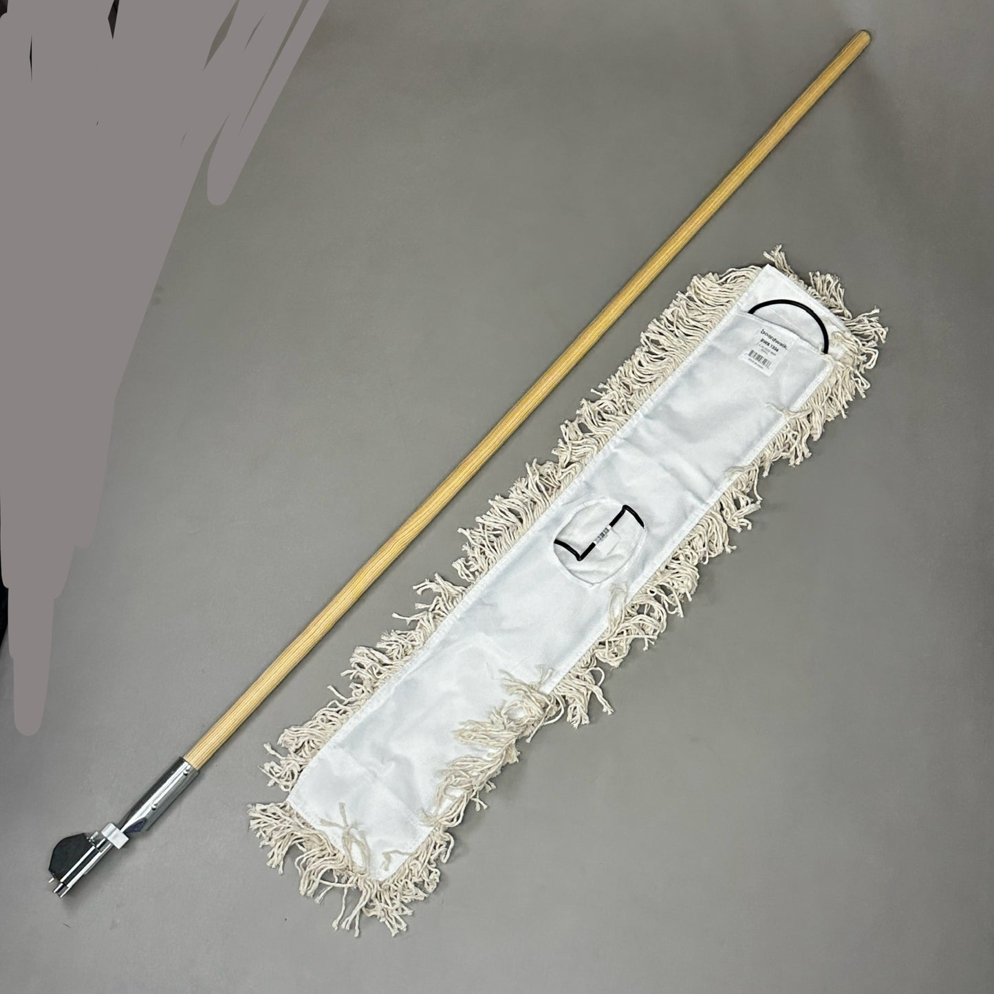 BOARDWALK Cotton Dry Mopping Kit White, Wood Color, Wood Material 63.5”L