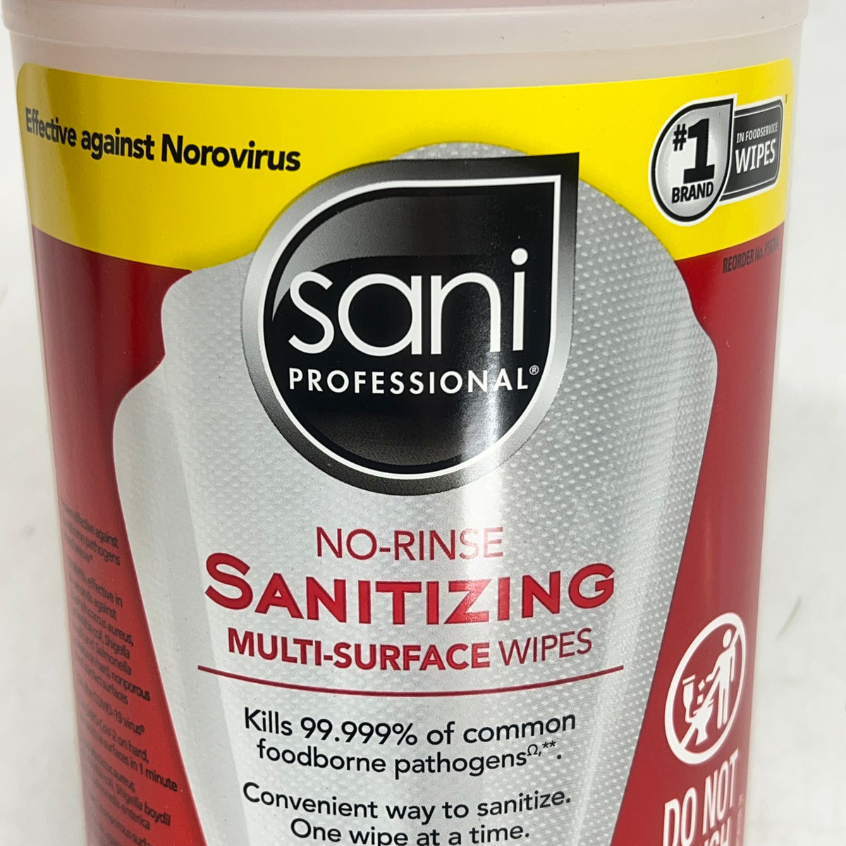 SANI PROFESSIONAL (5 PACK, 95 EACH) No-rinse Sanitizing Wipes 7.75 x 9" 8DP56700