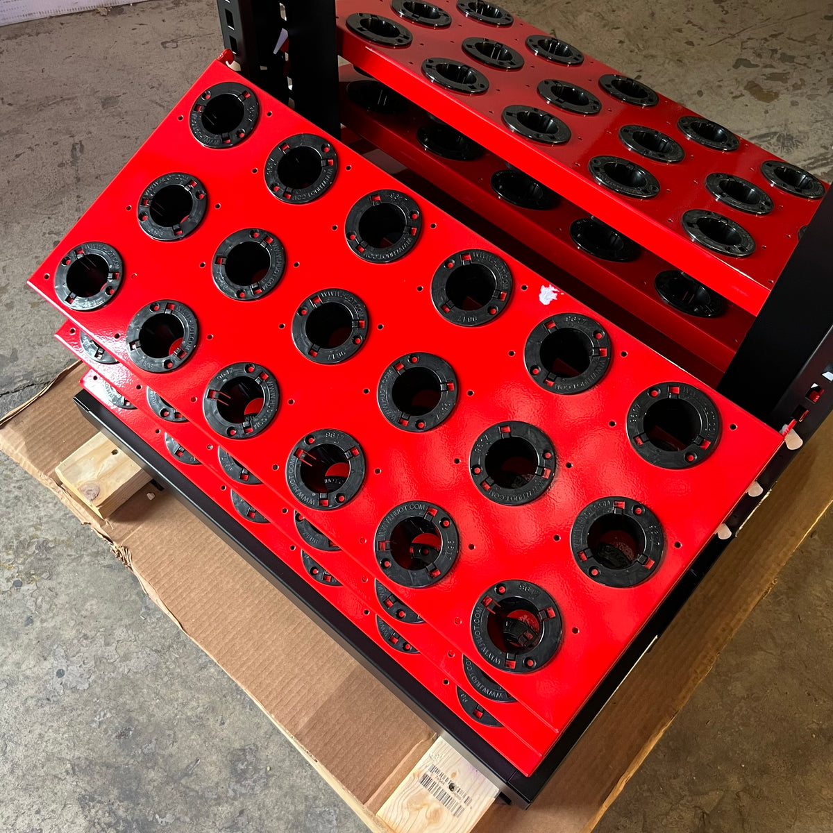 HUOT Toolscoot Tree for 40 Taper Cnc Holders Sz 27"W x 27.5"L x 50"H - Black & Red
