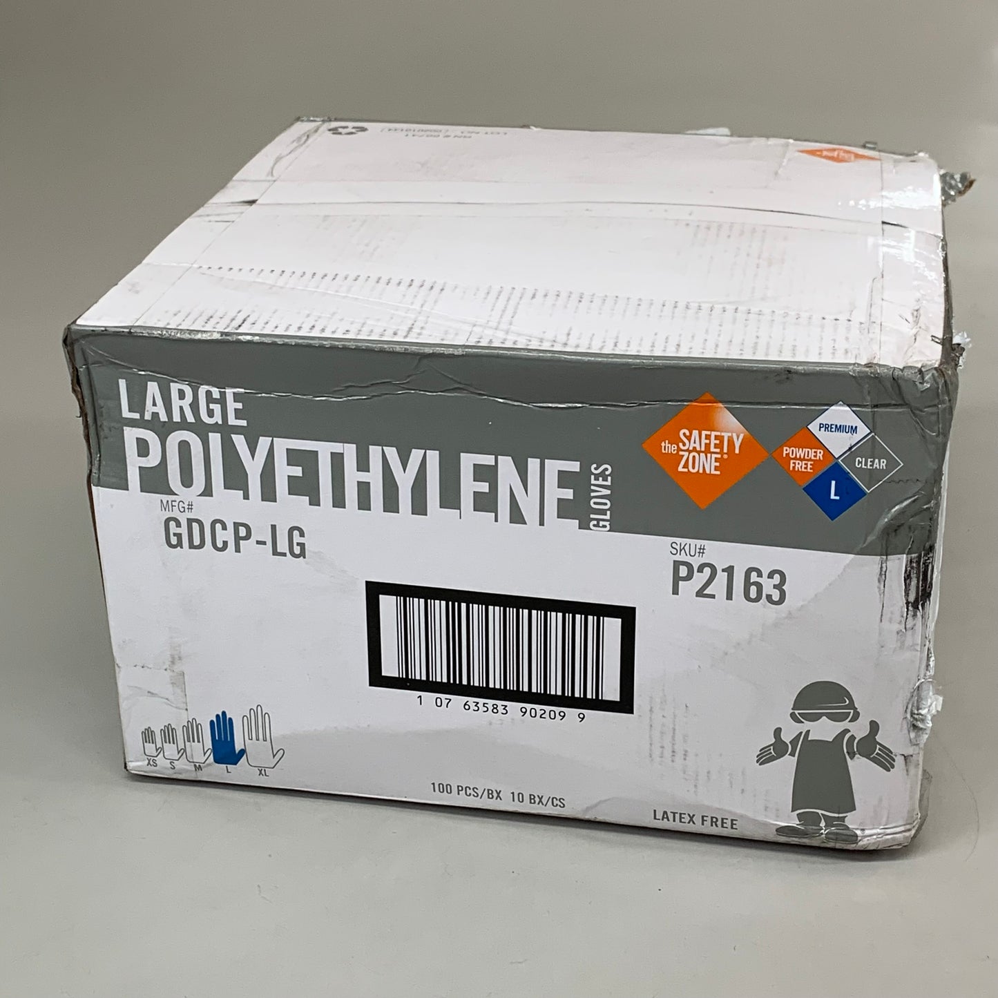 SAFETY ZONES Cast PE Powder Free Gloves Large Clear P2163 (As-is (See Images))
