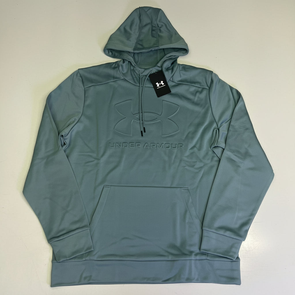 UNDER ARMOUR Breathable Fleece Graphic Hoodie Men's Sz L Jasper Blue 6003962