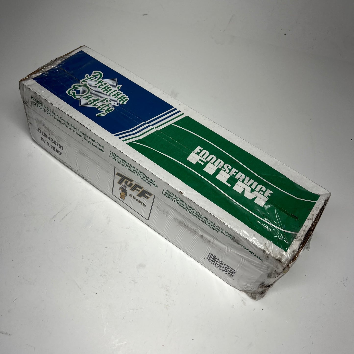ZA@ TUFF BRAND Food Service Plastic Wrap Roll 18"x2000' Clear 36751 (As-Is)