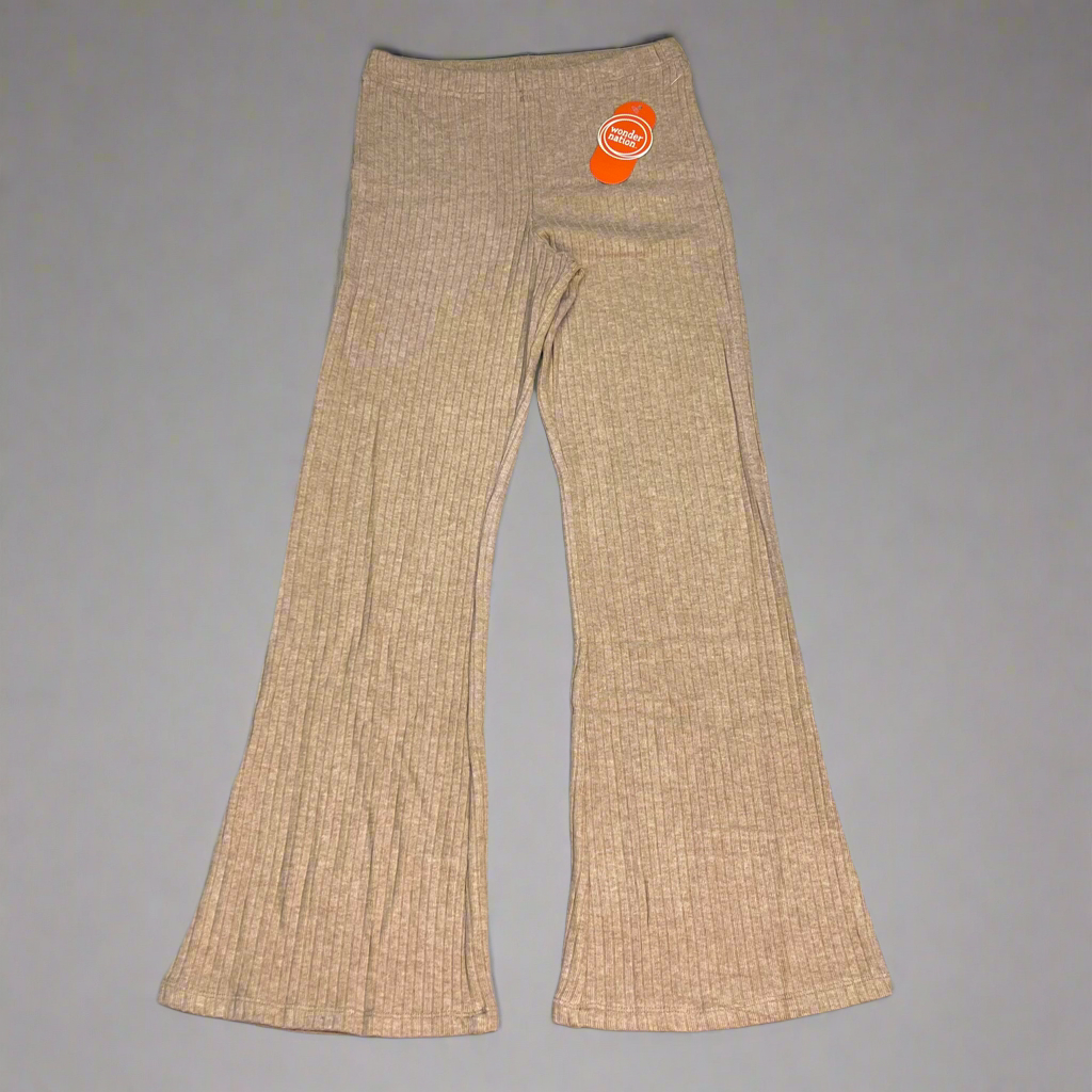 ZA@ WONDER NATION Twin Rib Bottoms Girl Sz L (10-12) Dark Latte Heather