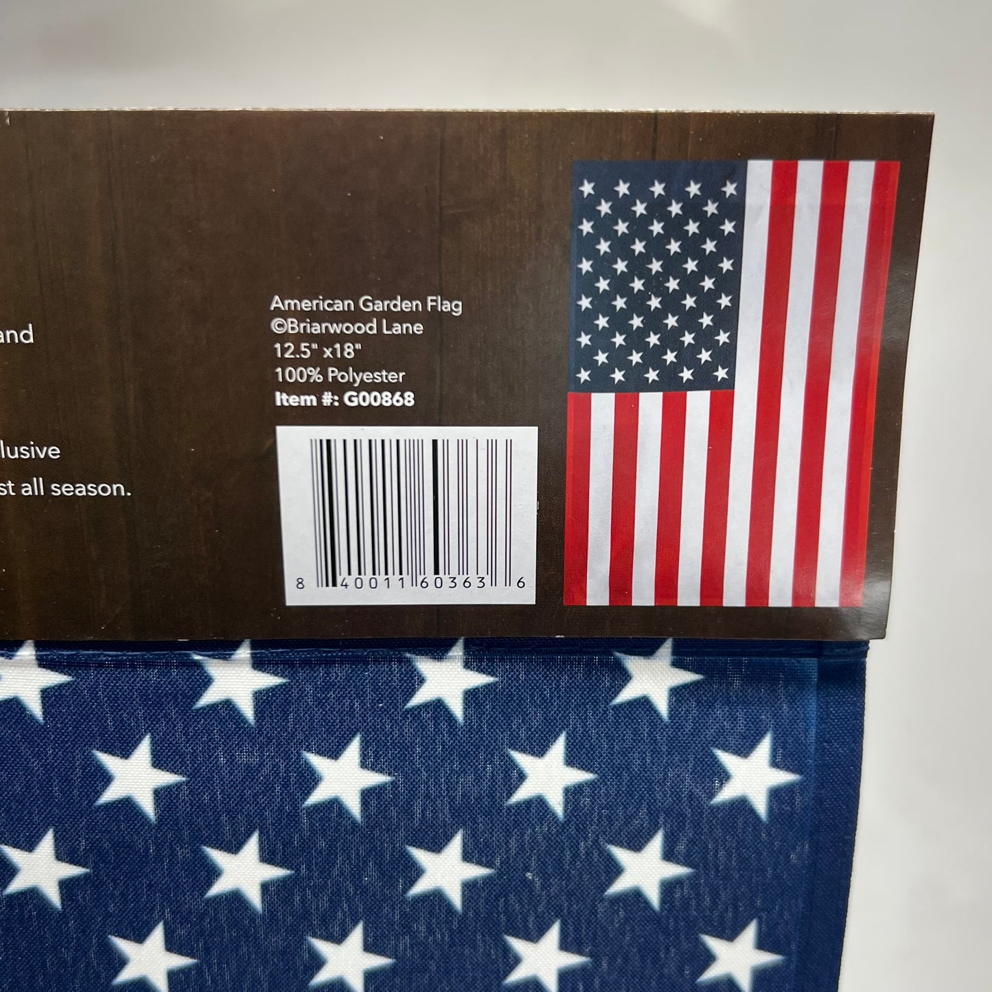 BRIARWOOD LANE United States of America Garden Flag Sz 12.5" x 18" Red & White G00868