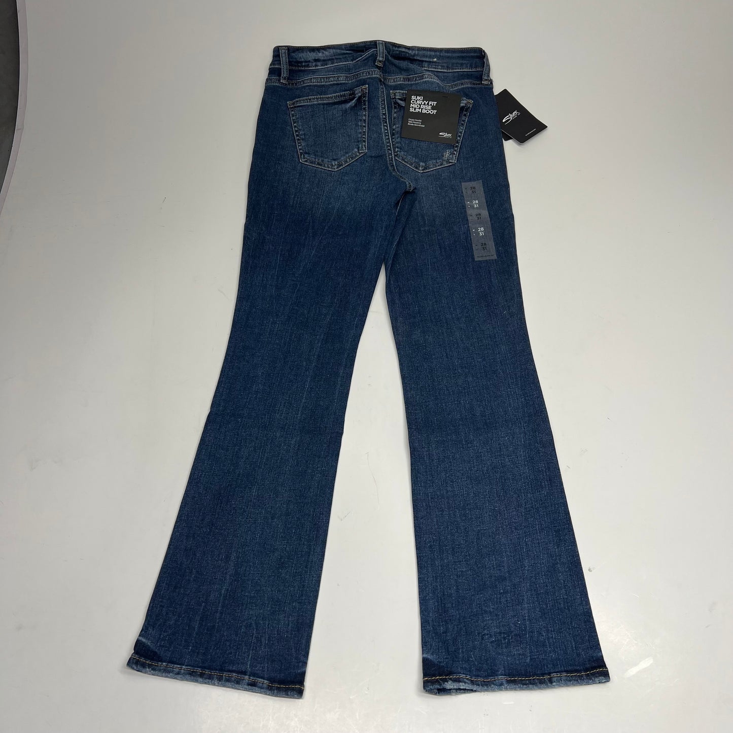 SILVER JEANS CO Suki Curvy Mid Rise Slim Boot Jean Women's Sz 28/31 Indigo