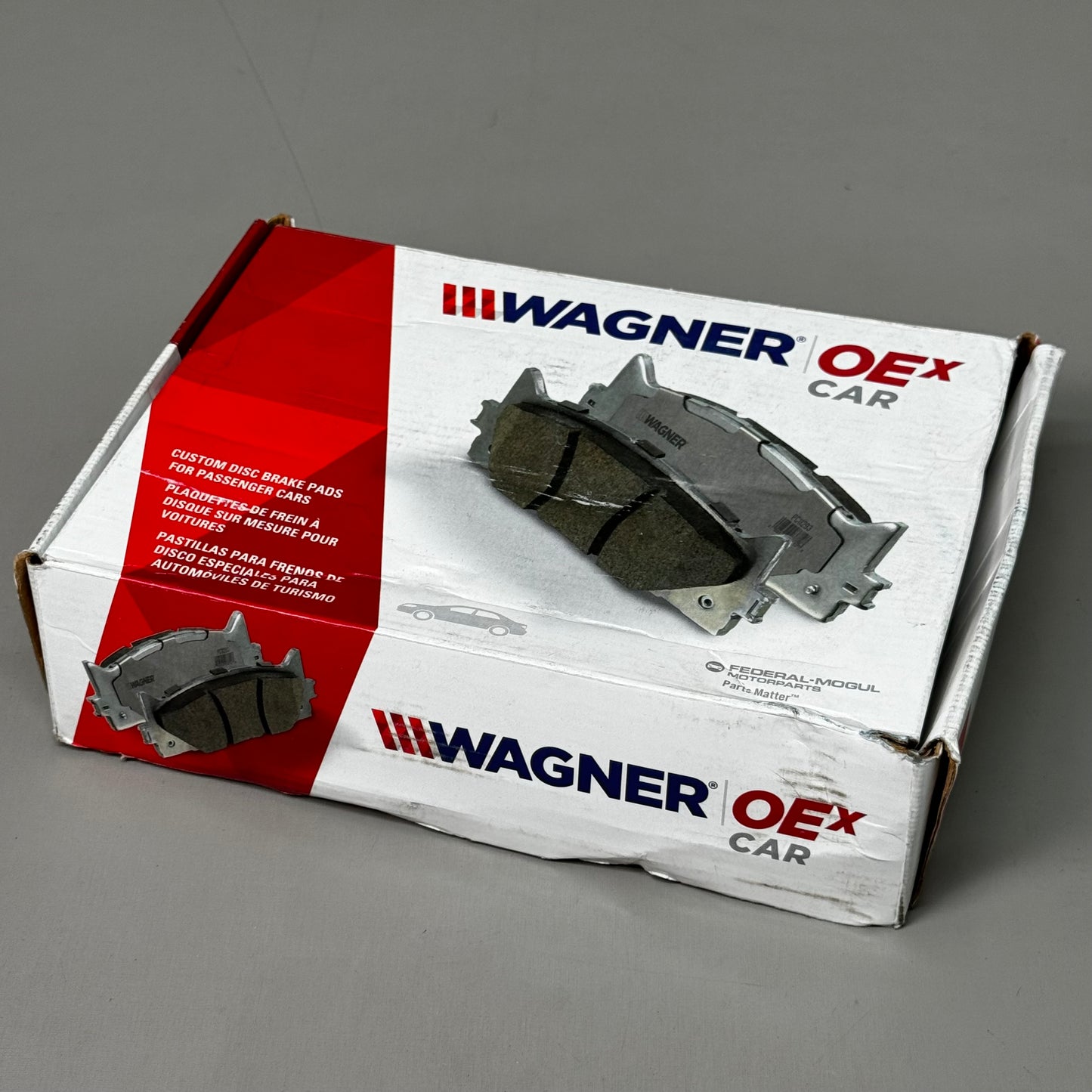 WAGNER OEx Ceramic Disc Brake Pad Set 5 1/2" x 3" Grey OEX1050A