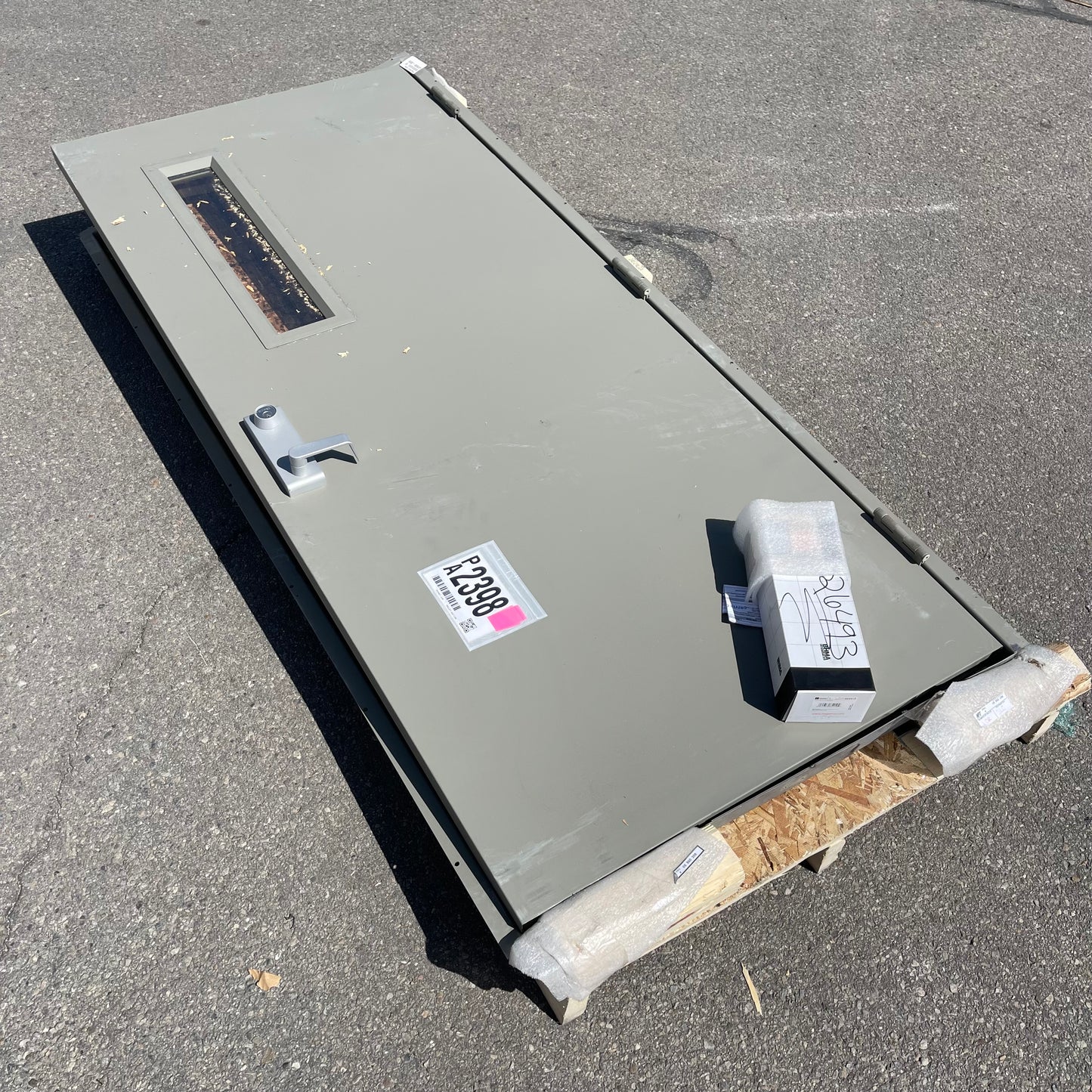 Z@ Pallet of SECURALL Steel Door 83”x36” Grey HDQR3684LH (AS-IS)
