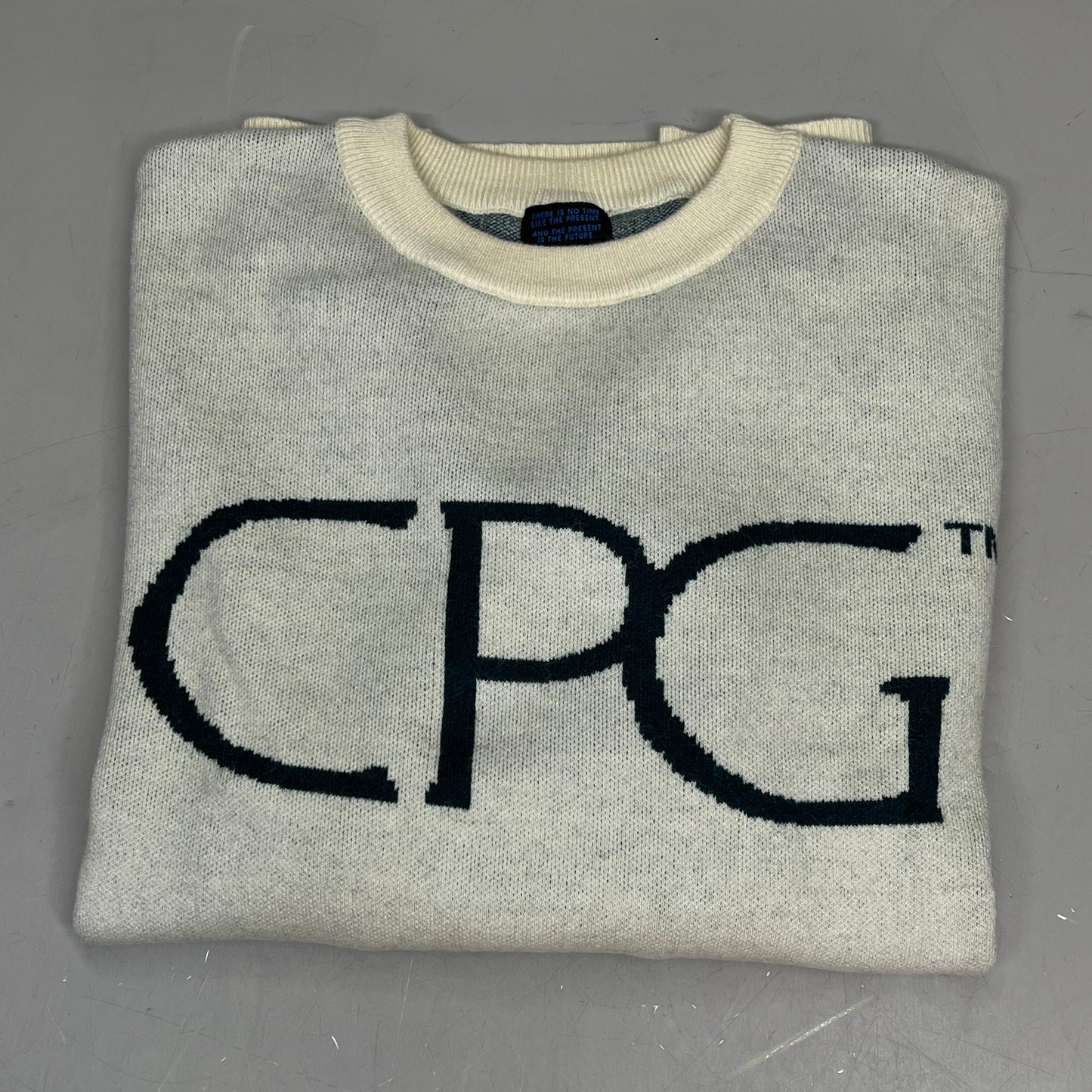 CPG CODEGRAPHY WORLDWIDE Sweater Women's Sz L Green/Crème WCPG-SWTR-NTRL-2022-3