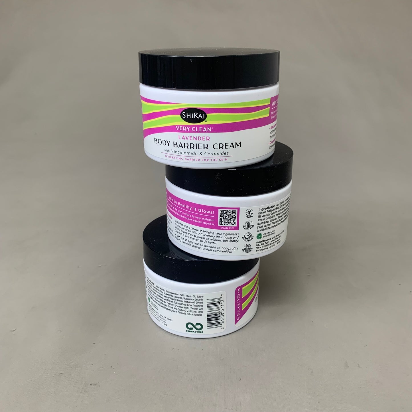 SHIKAI (3 Pack) Very Clean Lavender Body Barrier Cream, 4.5oz 22178