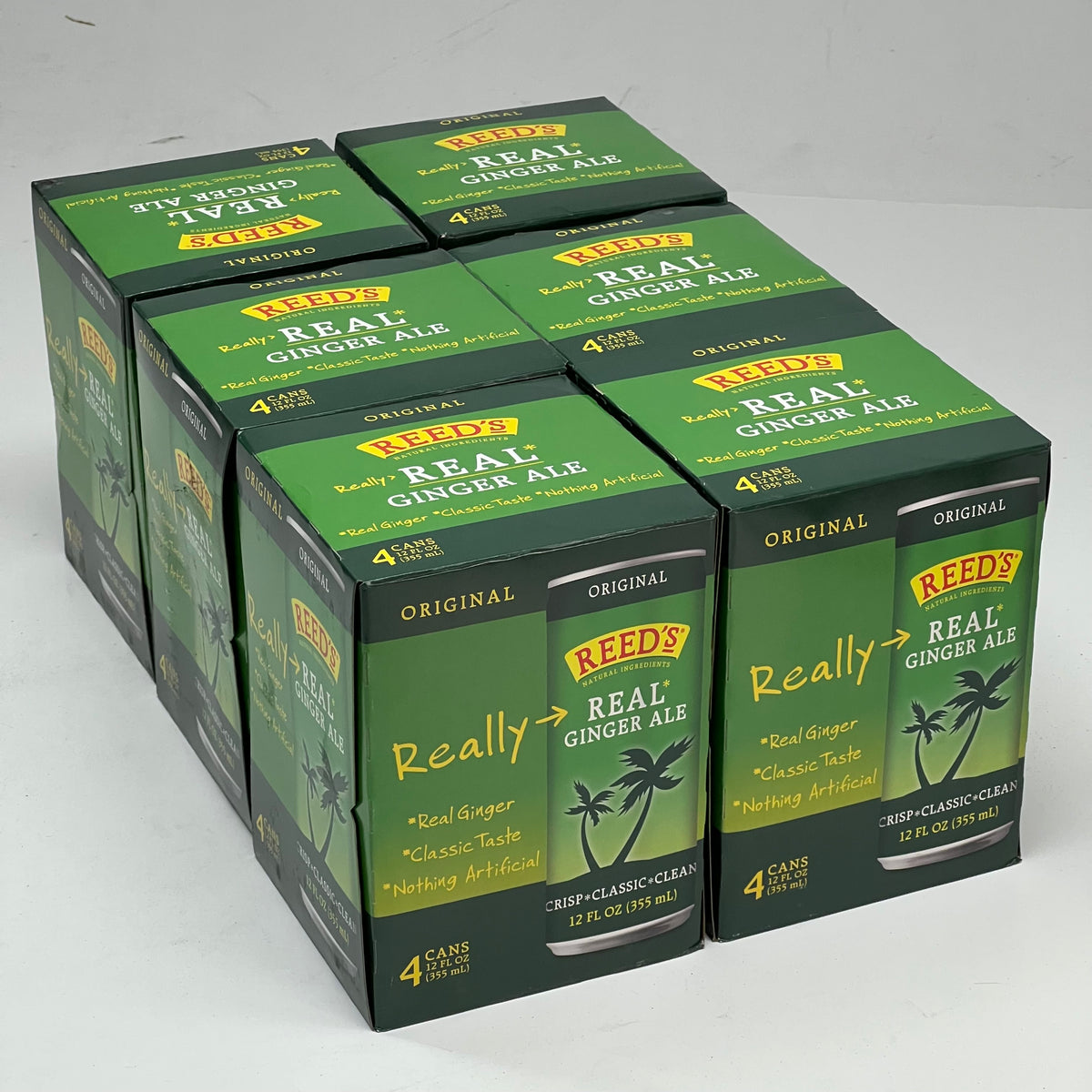 ZA@ REED'S (24 PACK) Real Ginger Ale 12 fl oz. Green BB 12/27