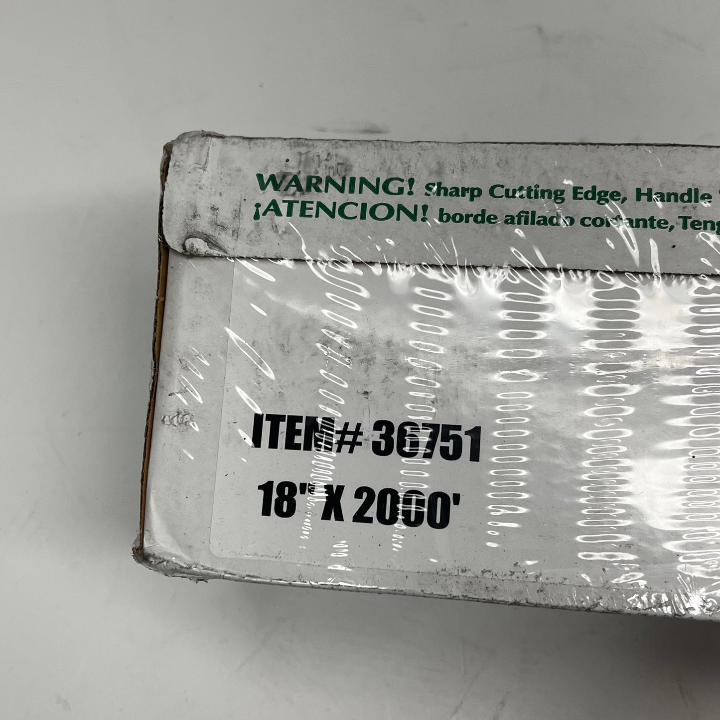 ZA@ TUFF BRAND Food Service Plastic Wrap Roll 18"x2000' Clear 36751 (As-Is)
