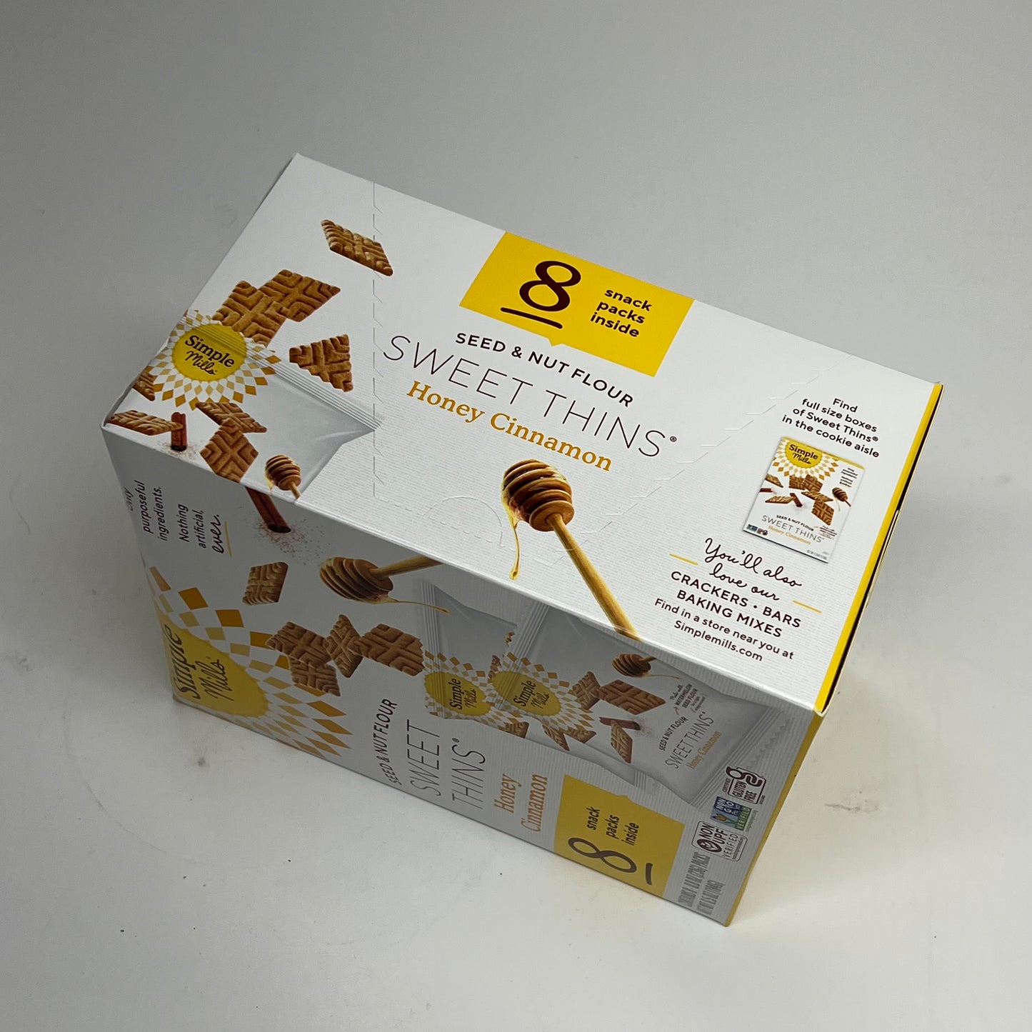 ZA@ SIMPLE MILLS (4 PACK, 8 PACKS EACH) Seed & Nut Flour Sweet Thins Honey Cinnamon  BB 10/26