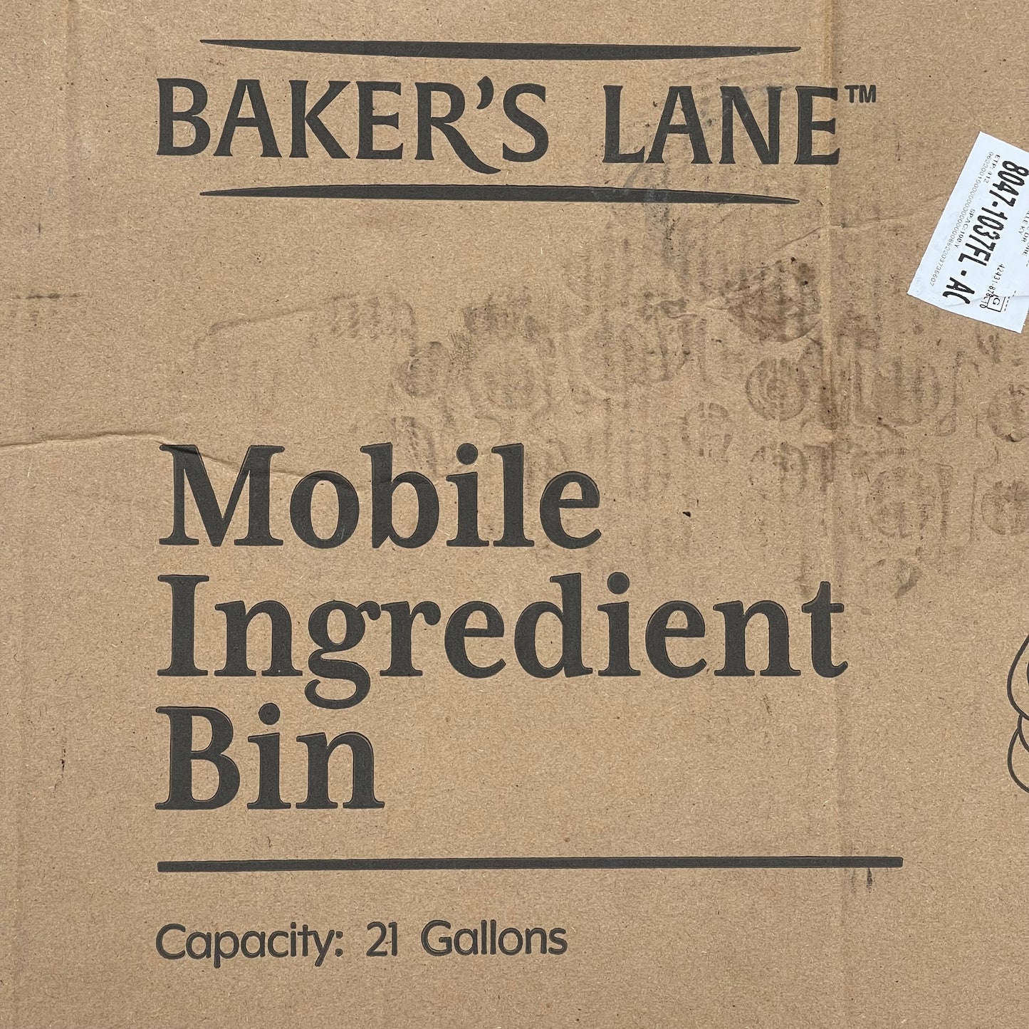 BAKER’S LANE Mobile Ingredient Bin 21 Gal White 176BIN21GL