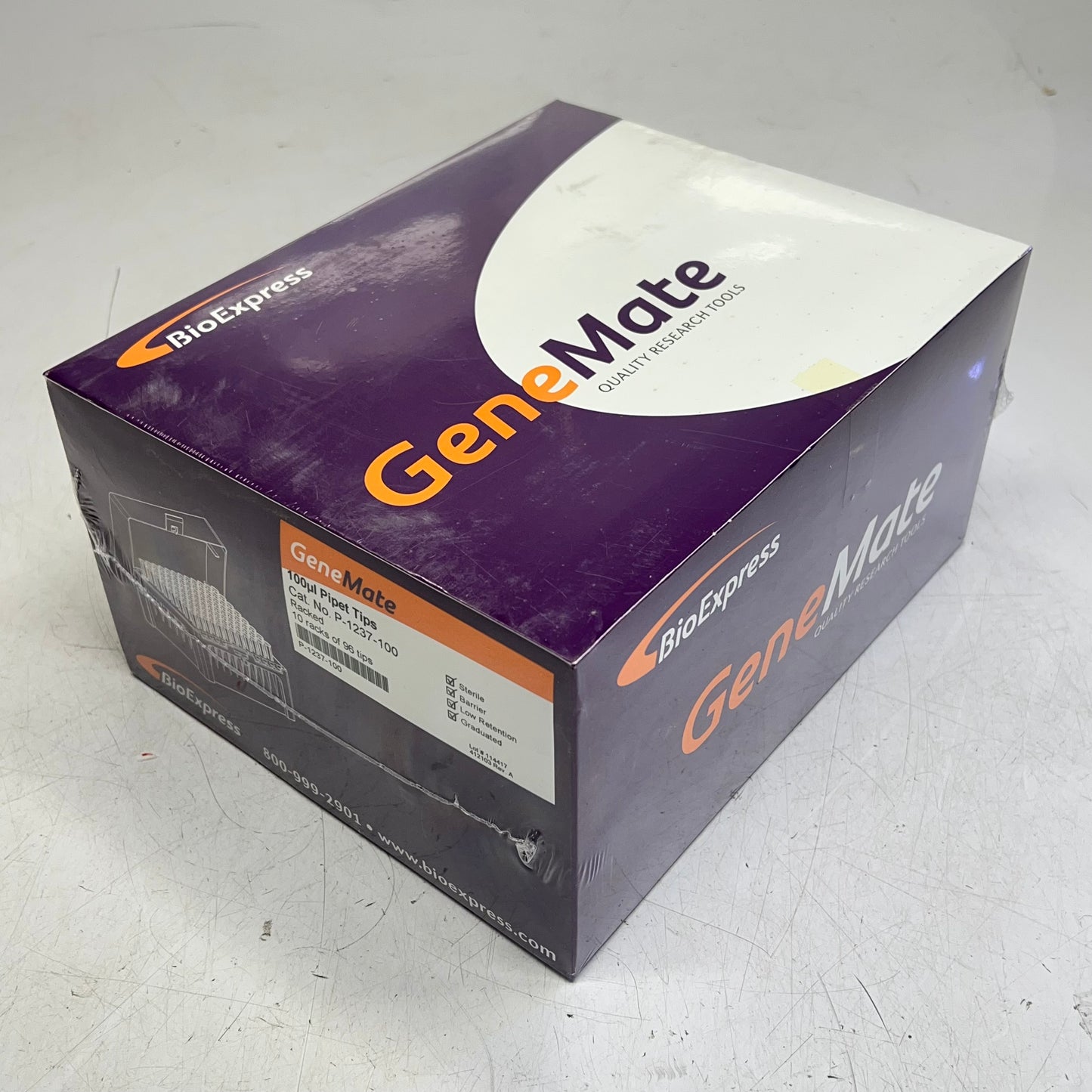 GENE MATE (10 PACK, 96 EACH) Sterile Pipet Tips Clear P-1237-100