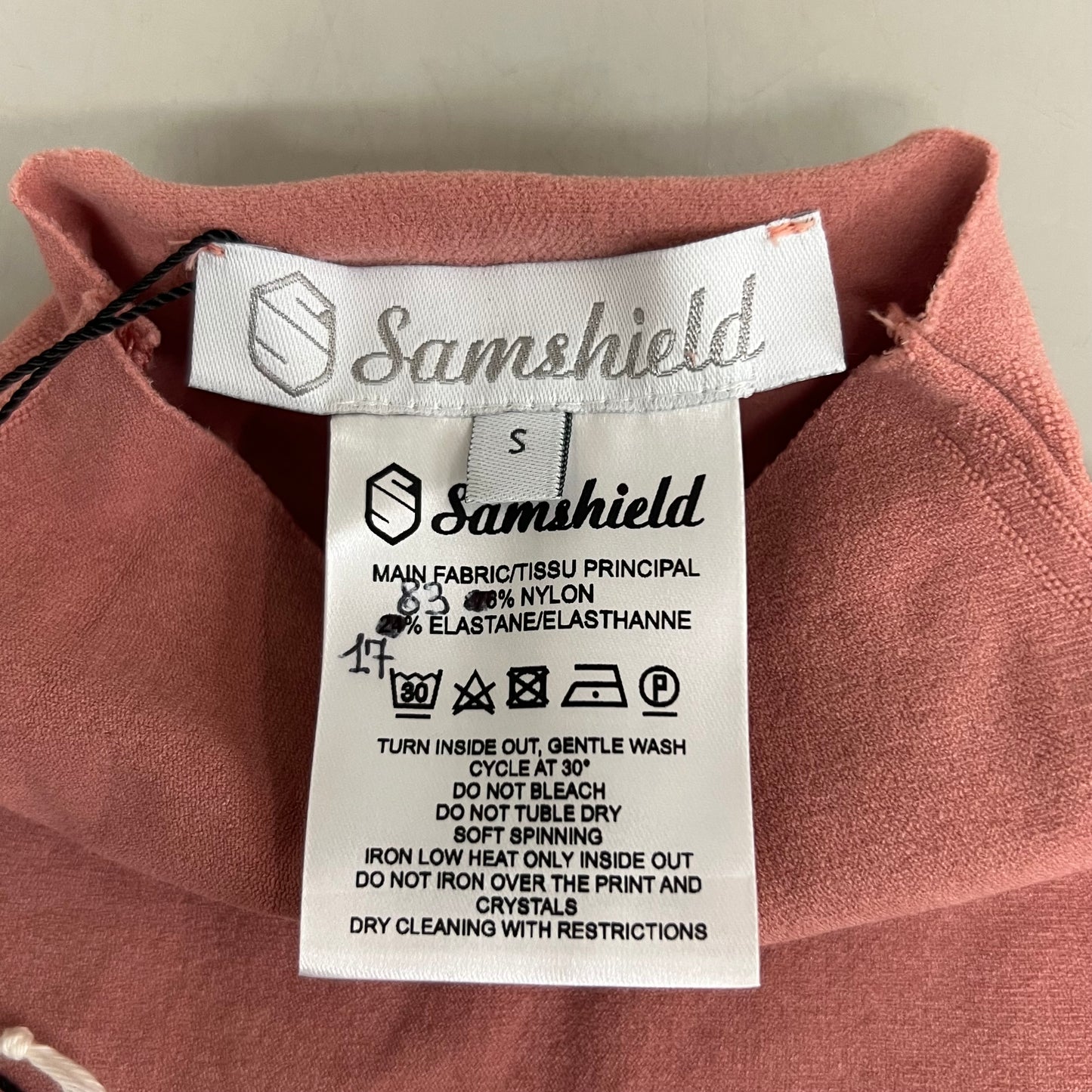 SAMSHIELD Alicia Equestrian Long Sleeve Turtle Neck Women's Sz S Blush Pink