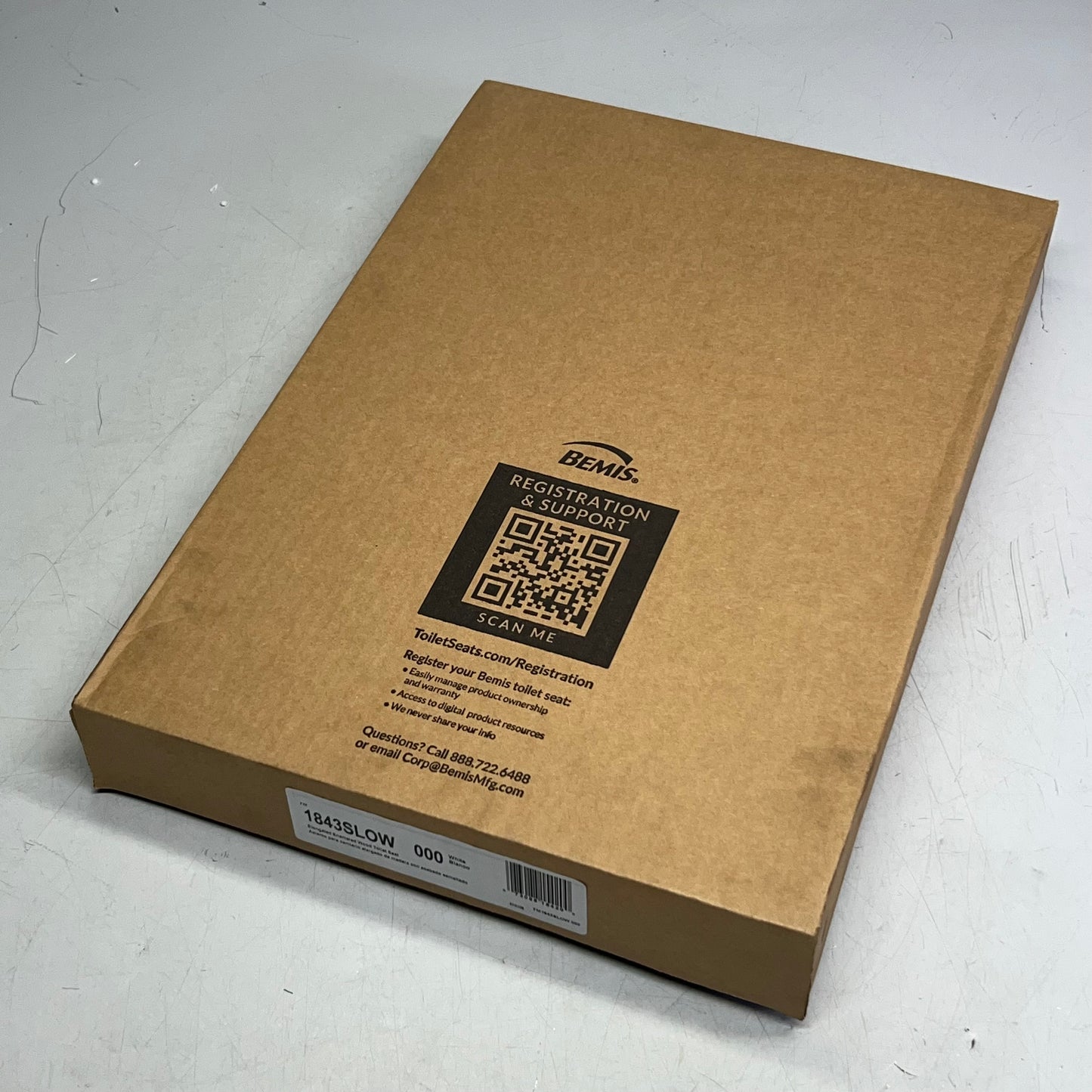 BEMIS Elongated Toilet Seat Sz 17"L x 13.5"W, 1843SLOW 000