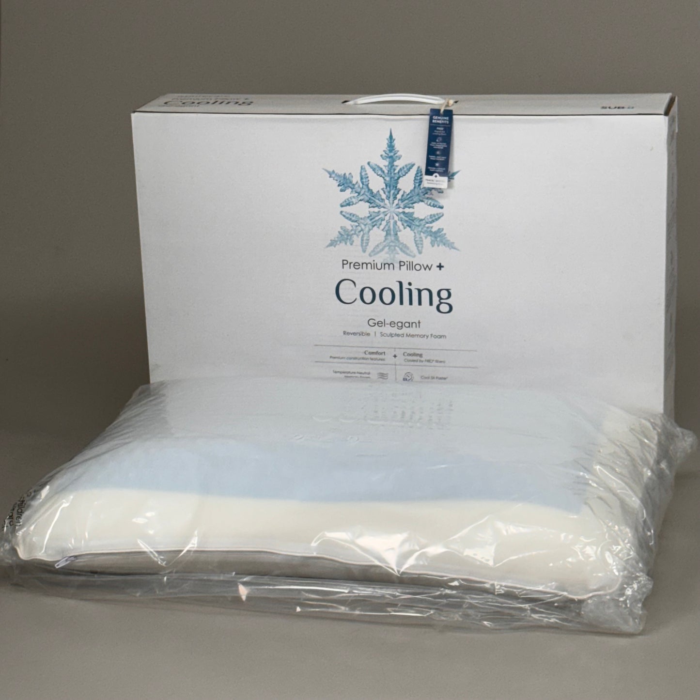 PURE CARE Cooling Gel-egant Sculpted Memory Foam Pillow Standard Size White