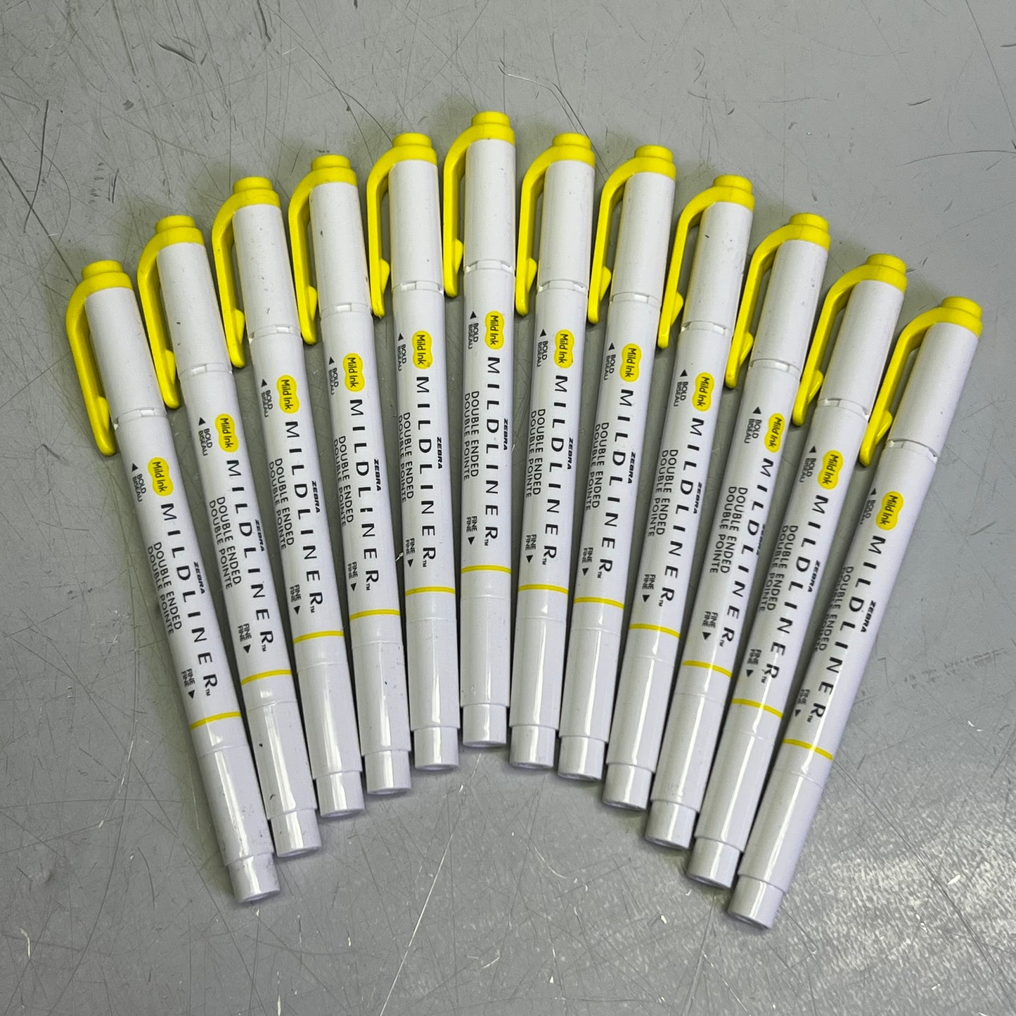 ZA@ ZEBRA (12 PACK) Dual-Tip Highlighters, Yellow