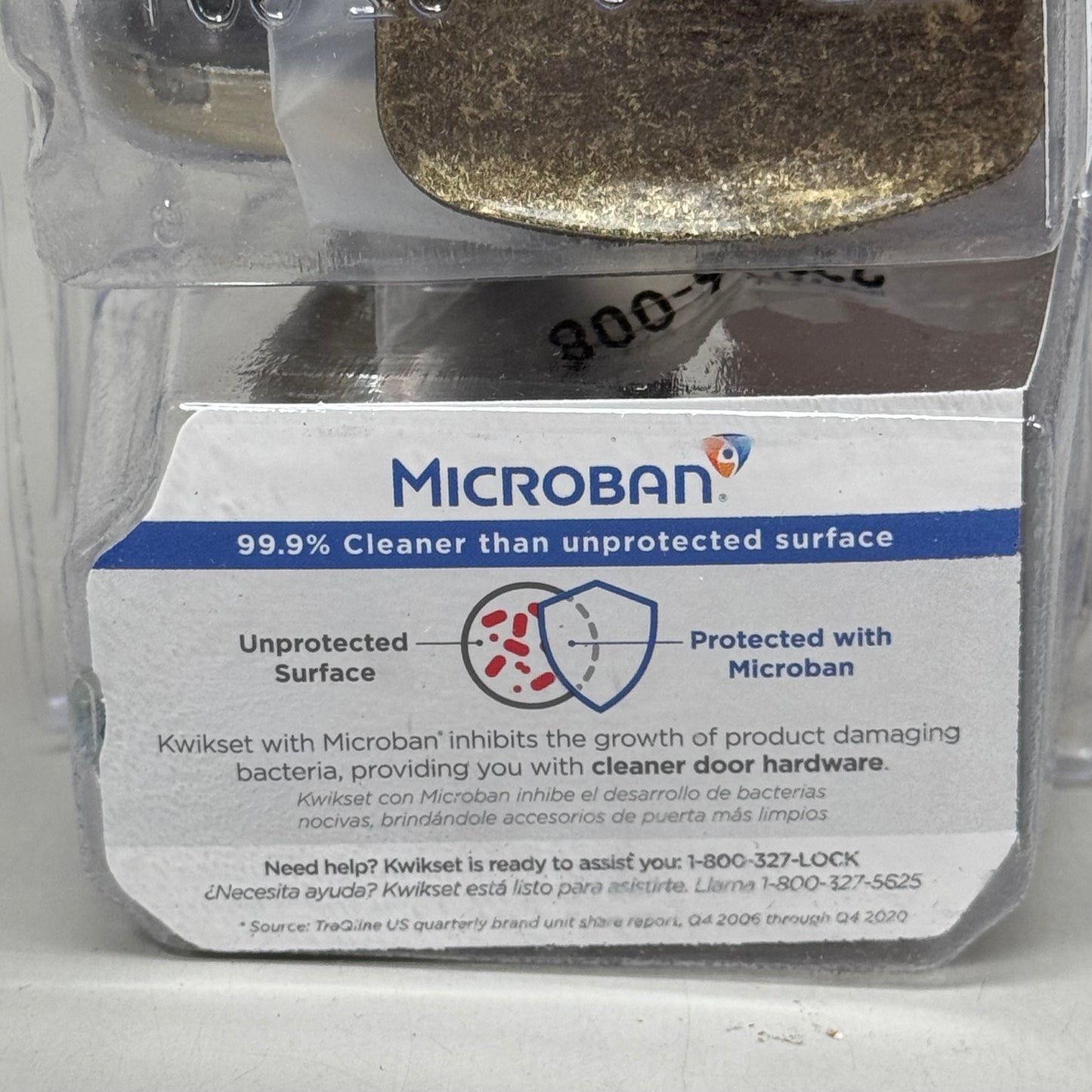 KWIKSET (2 PACK) Bed & Bath Microban Privacy Lock Antique Brass Finish 93001-869