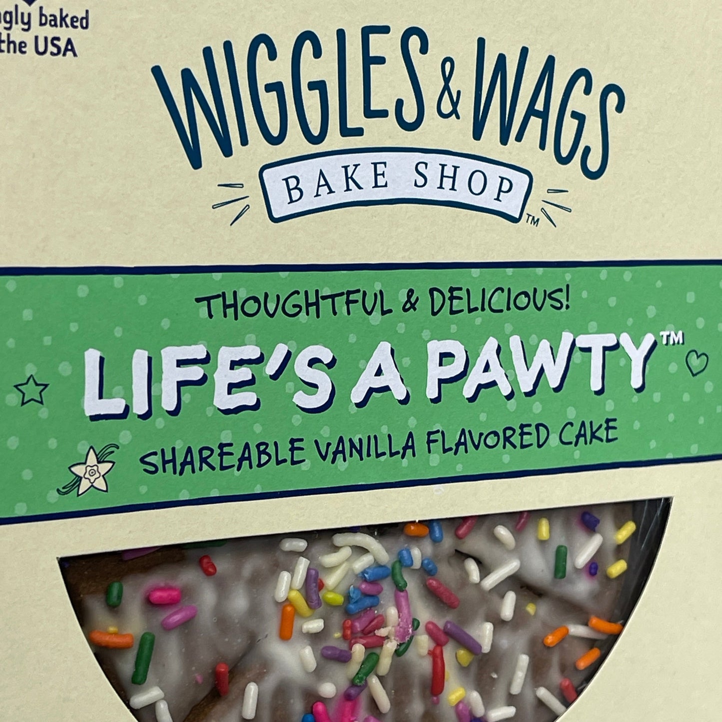 ZA@ WIGGLES & WAGS Life's a Pawty Vanilla Flavored Cake for Dogs 4 PACK BB 11/02/24 D