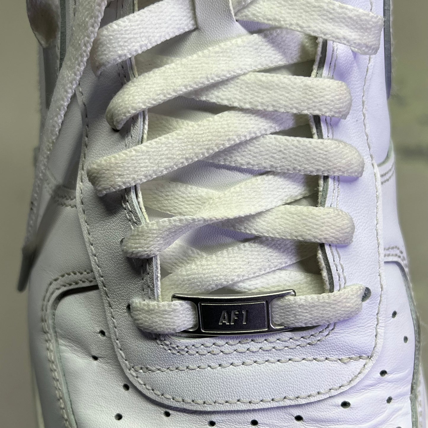 NIKE Air Force 1 '07 Leather Details Men's Sz 15 White (Pre-Owned)