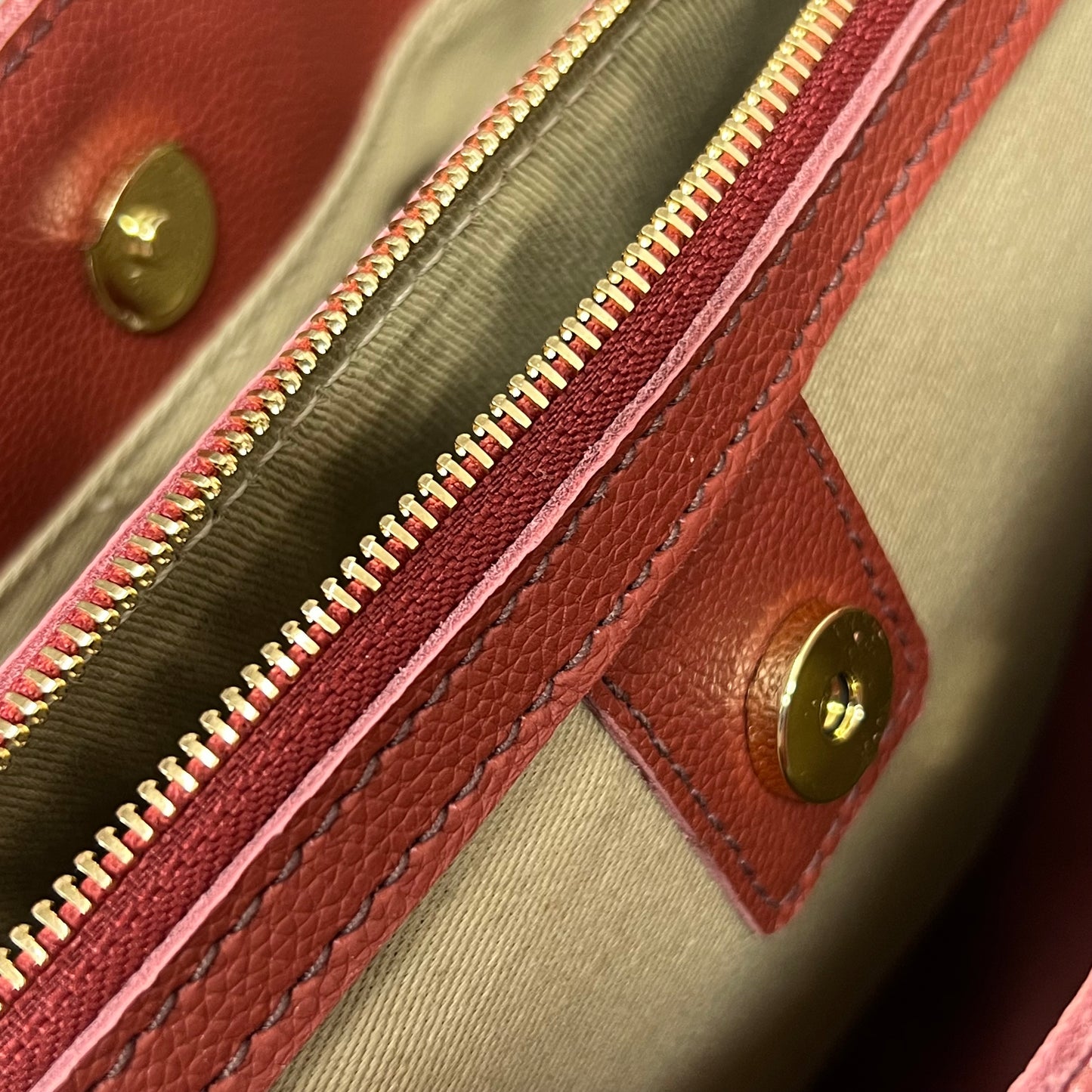 PARKER CLAY Limited Edition Napa Handbag W/ Removable Strap 12"x9"x6", 5" Handle Drop Wine Red