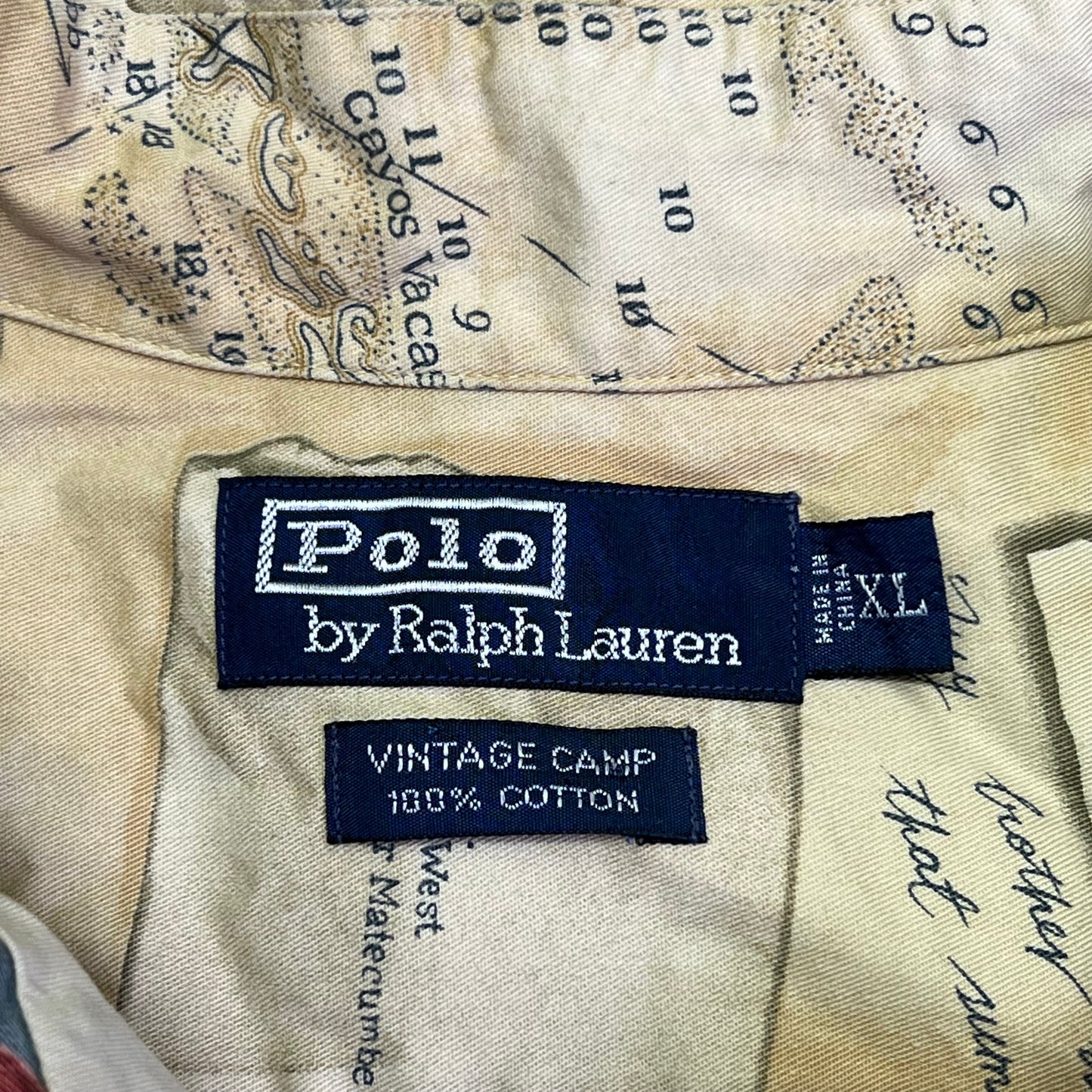 POLO BY RALPH LAURN Vintage Camp 100% Cotton Men's Sz XL Tan