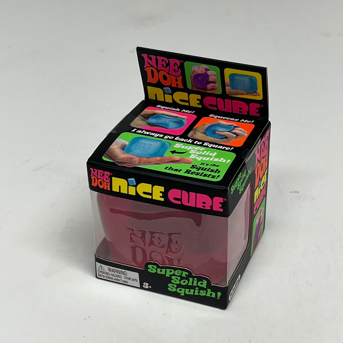 NEE DOH (3 PACK) Nice Cube Super Solid Squish Collectable Pink, Blue & Purple