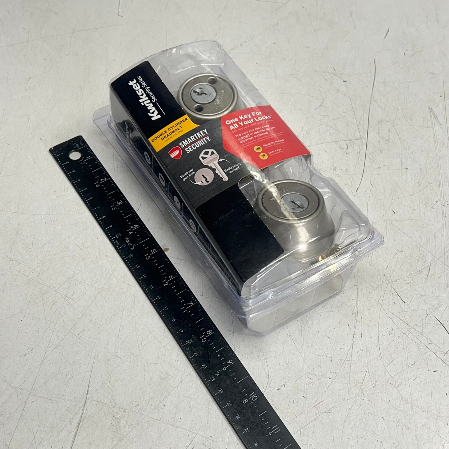 KWIKSET Smartkey Security Metal Double Cylinder Deadbolt Satin Nickel 96650-516