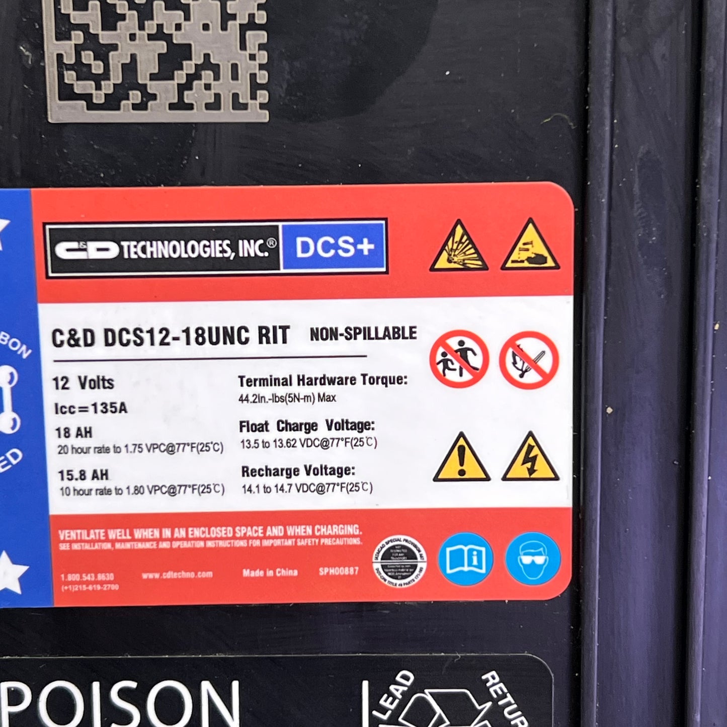 RIVIAN ESS LV Battery OEM Grade Performance 12V 18 AH 15.8 AH Black PT00044052-C