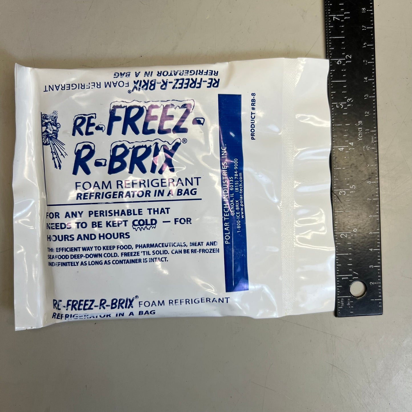 ZA@ RE-FREEZ-R-BRIX (42 PACK) Foam Refrigerant “Refrigerator in a Bag” RB8 Sz 7.5"x 5.5" E