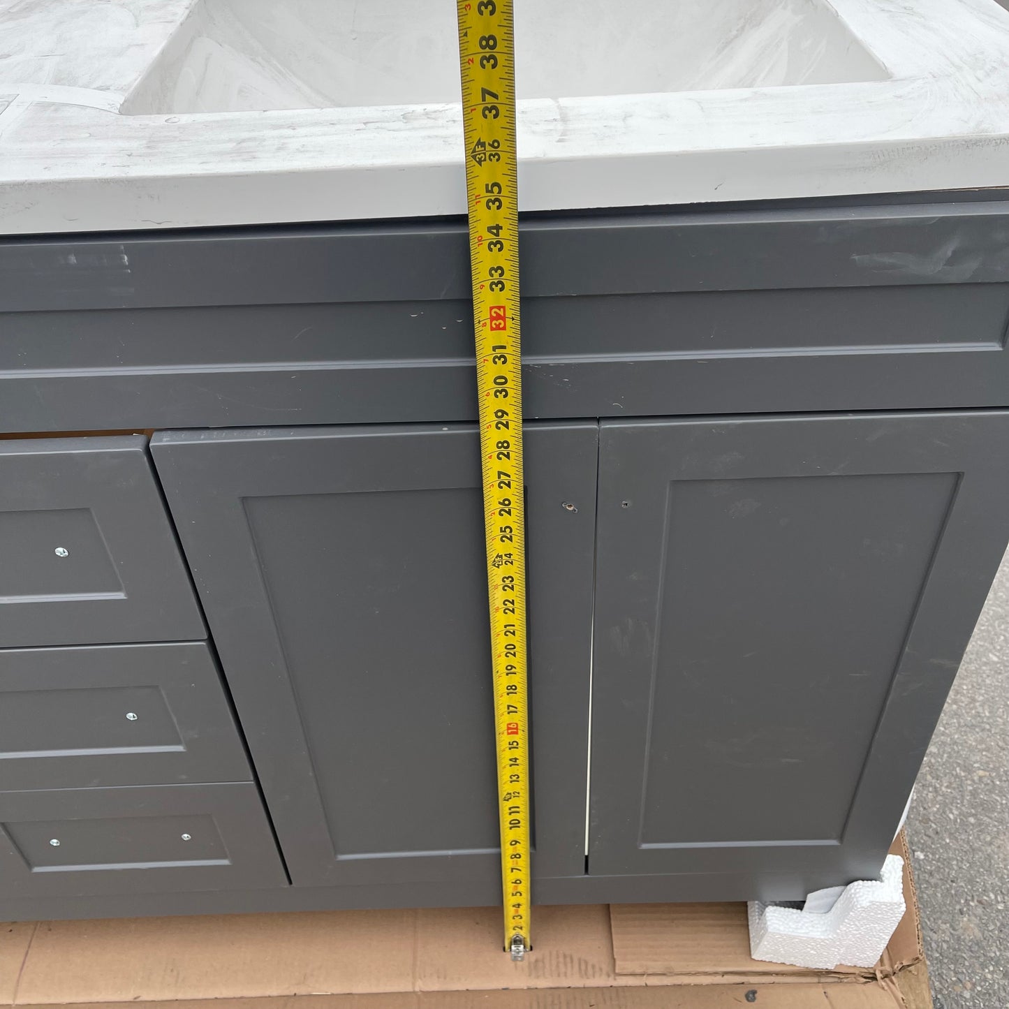 ZA@ Pallet of HOME DEPOT Thornbriar Double Sink Bath Vanity 61” TB60P2V17-CT (AS-IS)