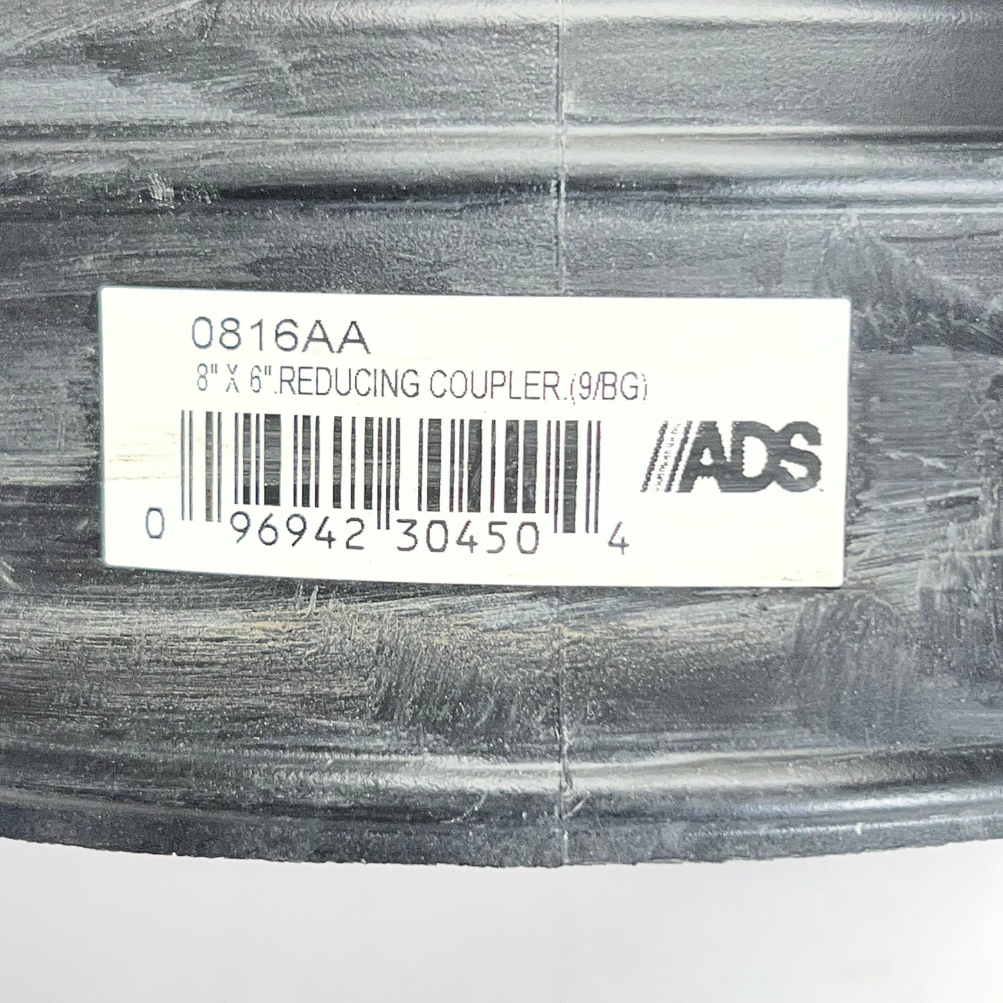 ADS 8" X 6" Reducing Coupler, Black 0816AA