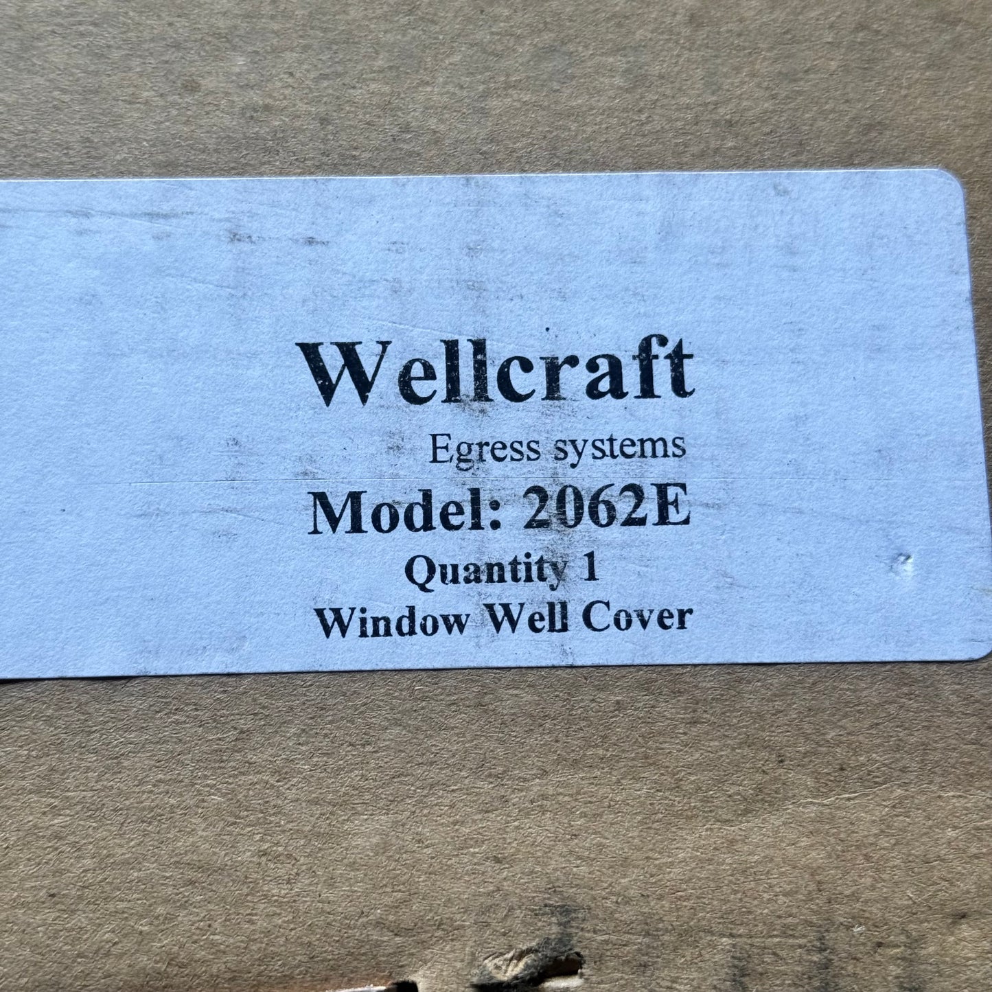 ZA@ WELLCRAFT Window Well Cover 2062E Sz , Clear Color (AS-IS, Damage)