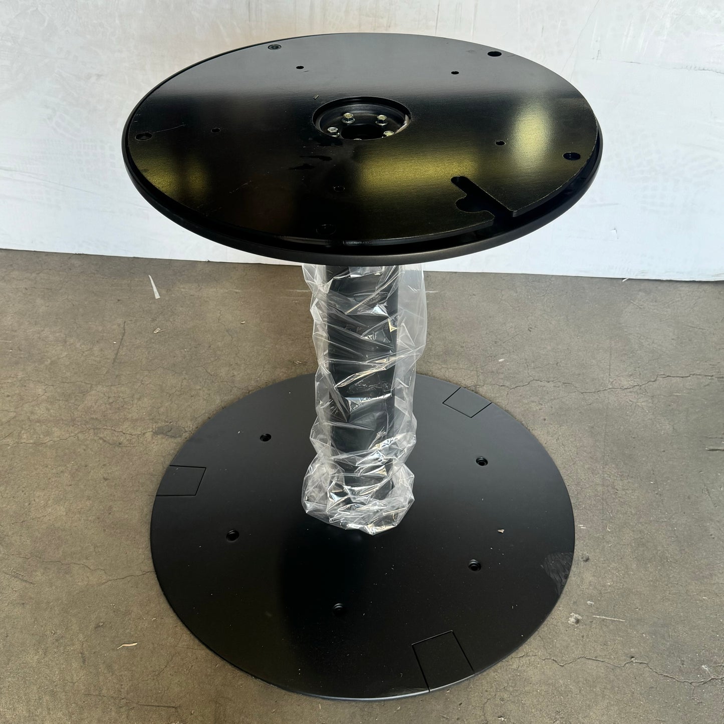 Adjustable Round Black Table - 22" Top Diameter 16" Base Diameter 28" Height