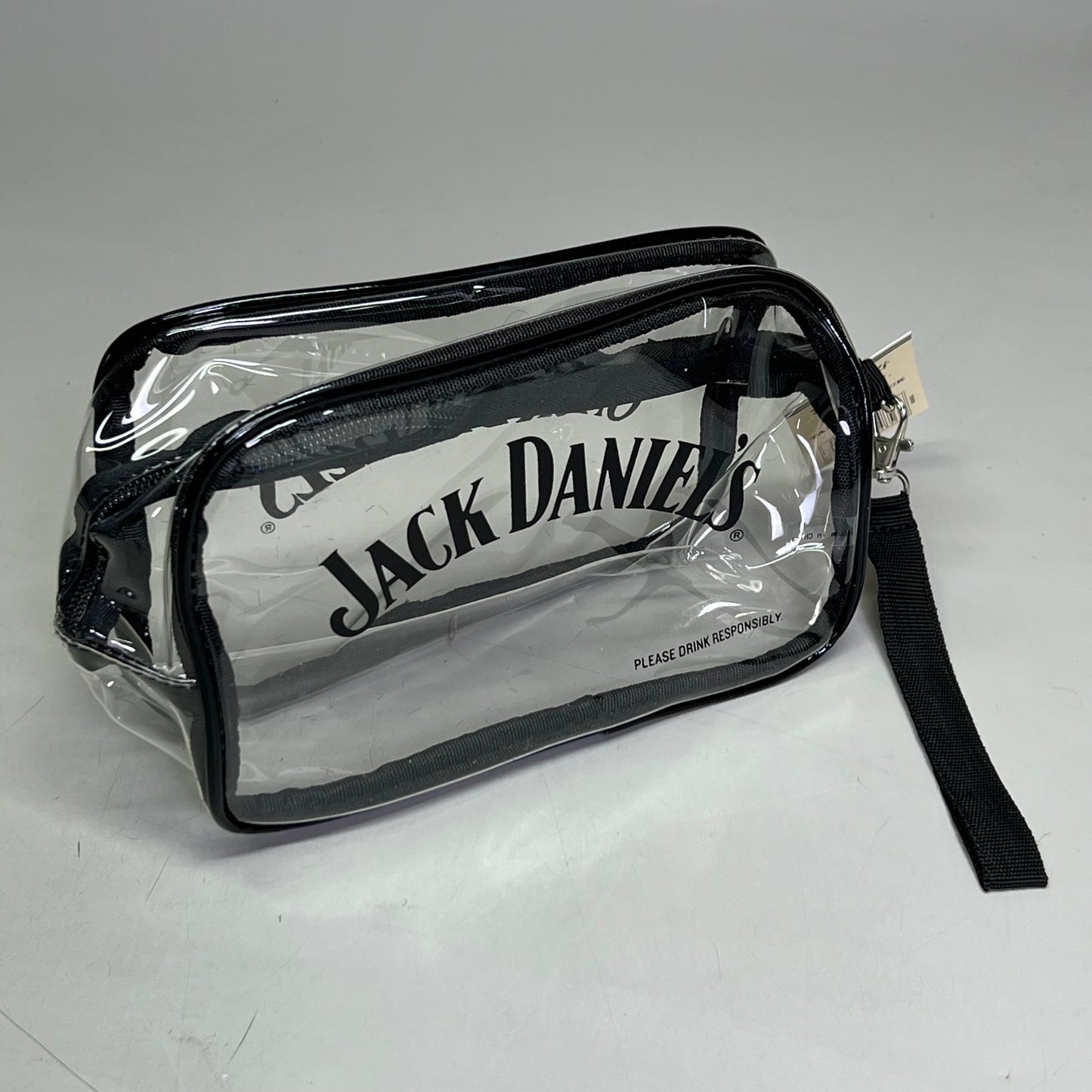 ZA@ JACK DANIEL'S (30 PACK) Tailgate Clear Zipper Travel Purse Bag Sz 7.5"L X 5"H X 3.5"W (New) C