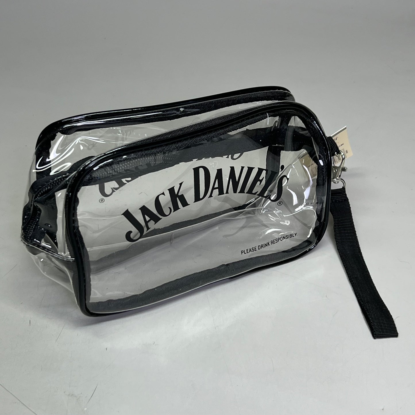 ZA@ JACK DANIEL'S (3 PACK) Tailgate Clear Zipper Travel Purse Bag Sz 7.5"L X 5"H X 3.5"W (New) G